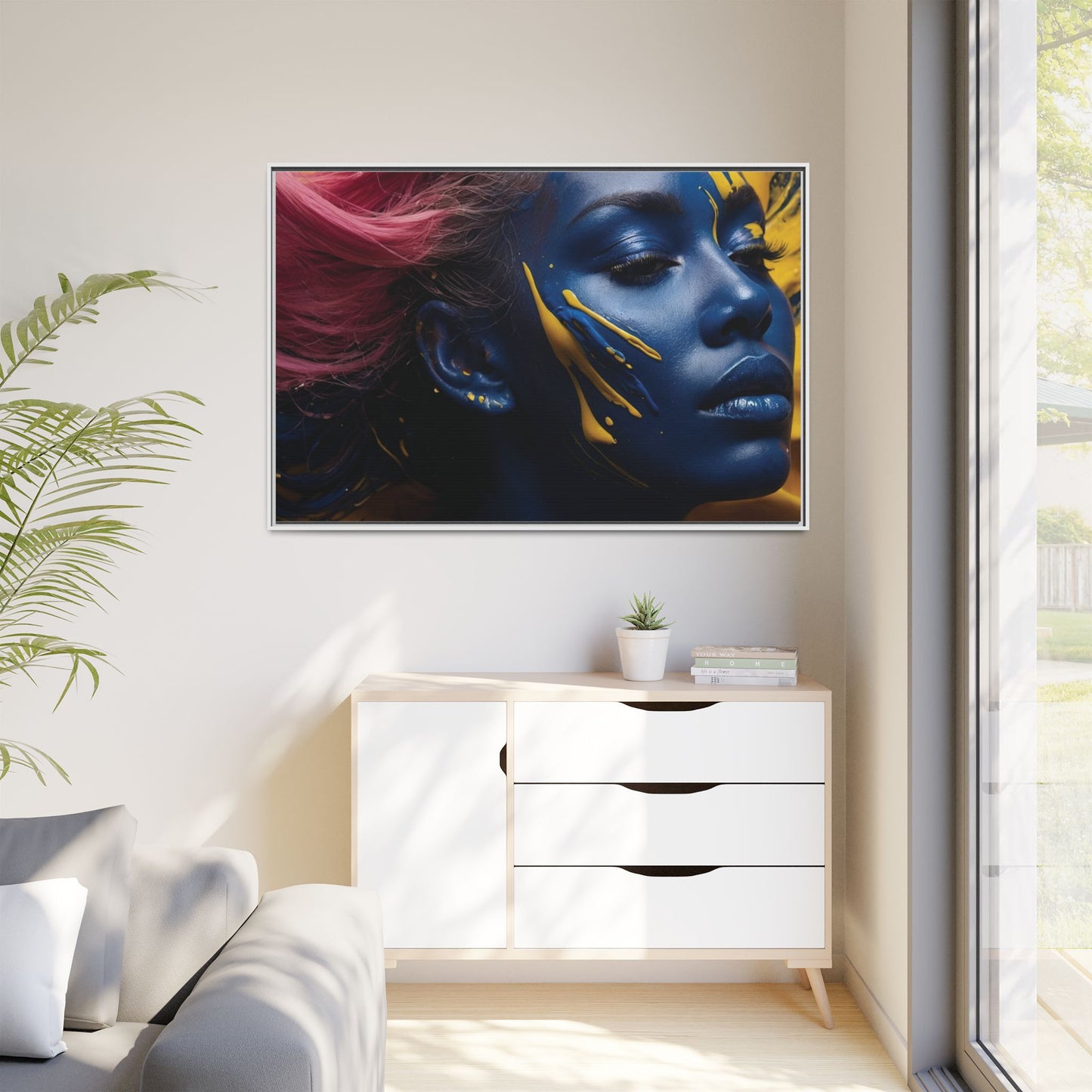 Vibrant Abstract Art Print - Multicolor Framed Canvas Wall Decor