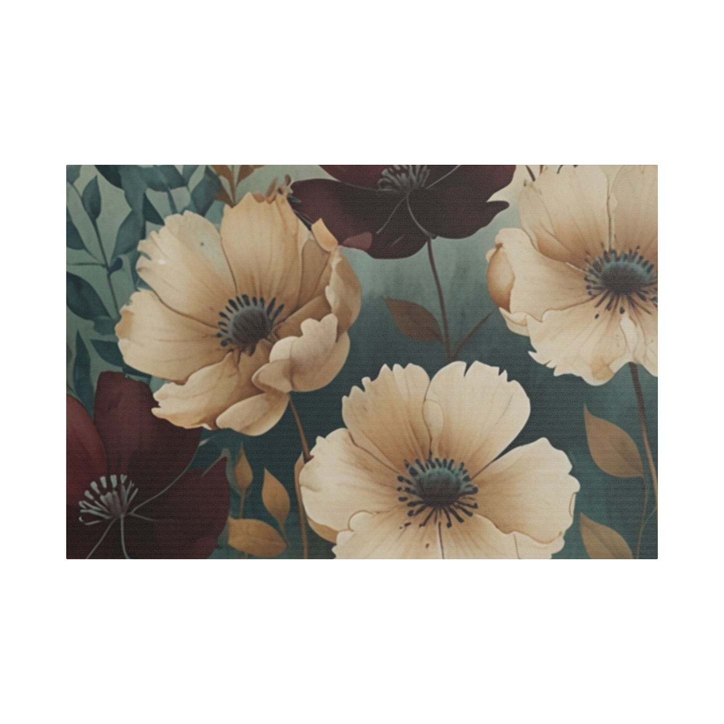 Floral Satin Canvas Art | Nature-Inspired Wall Décor