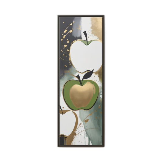 Modern Apple Wall Art - Multi-Color Framed Canvas for Home Decor