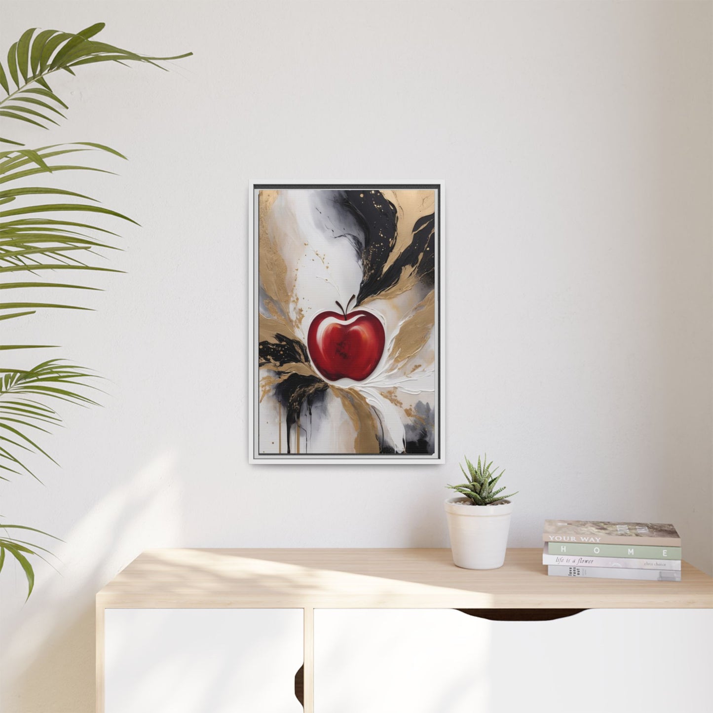 Elegant Apple Canvas Art Print - Framed Wall Decor