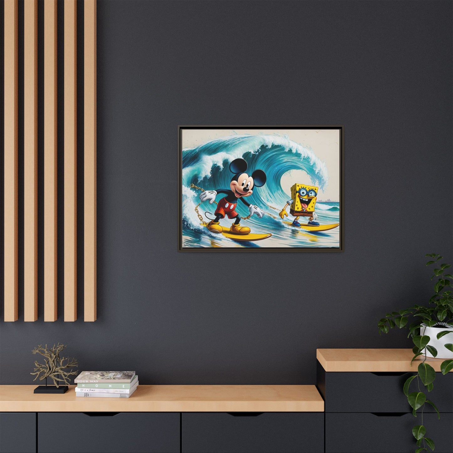 Vibrant Framed Art Print - Bold Floral Fantasy