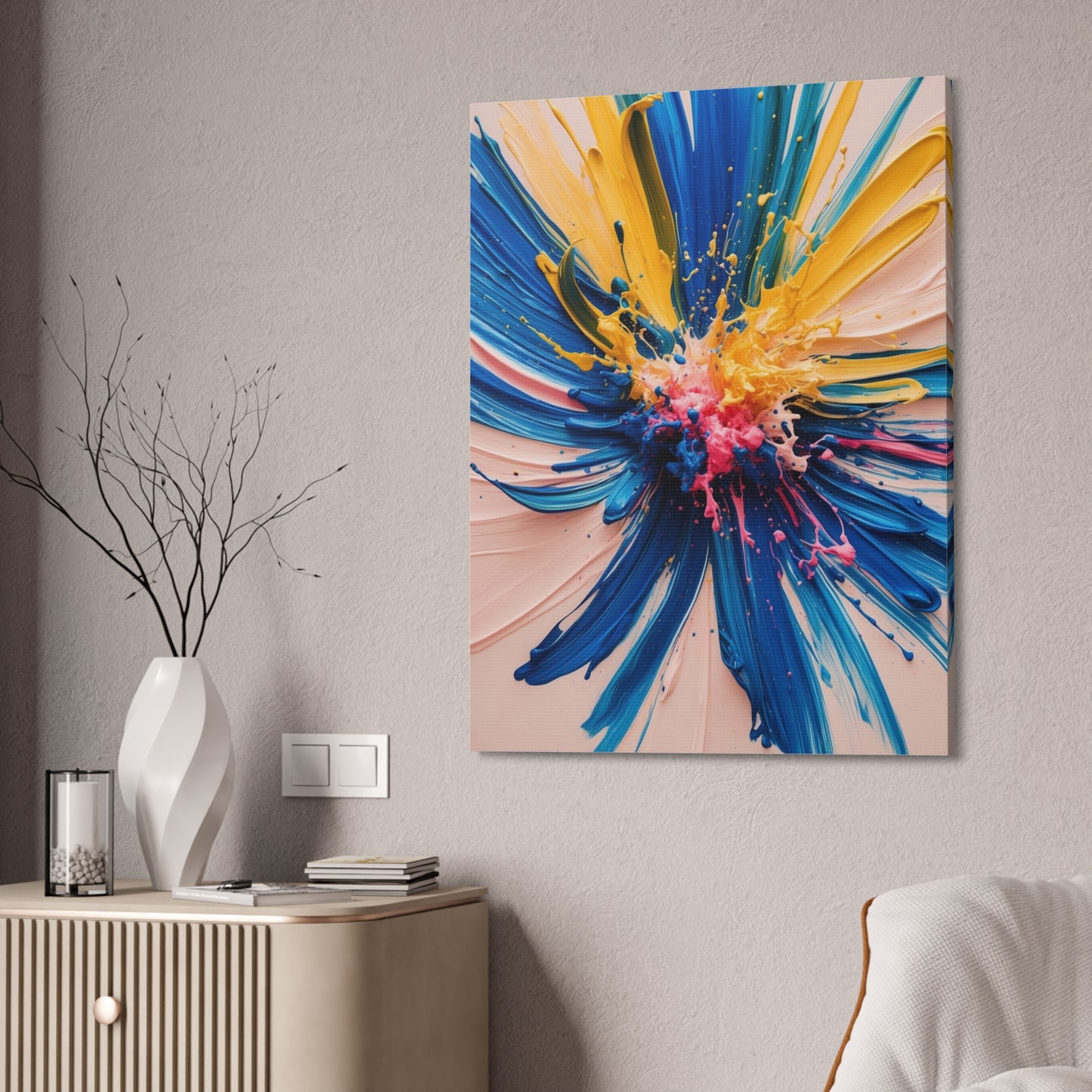 Vibrant Abstract Canvas Art - Color Explosion Wall Decor
