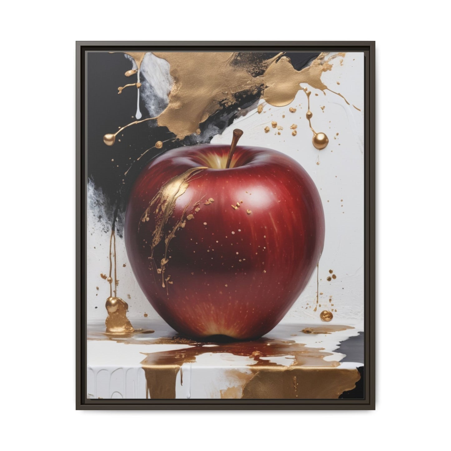 Elegant Apple Art Print - Multi-color Framed Canvas