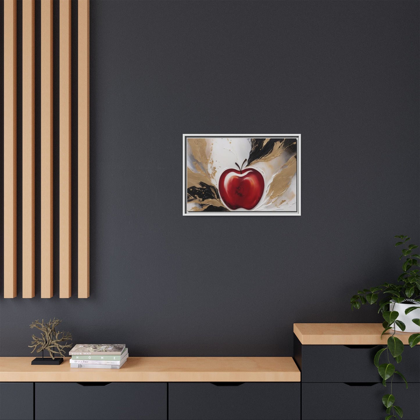 Elegant Apple Canvas Art Print - Framed Wall Decor