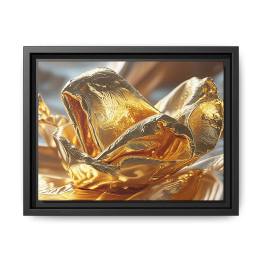 Gold Foil Rose Canvas Art - Elegant Home Decor