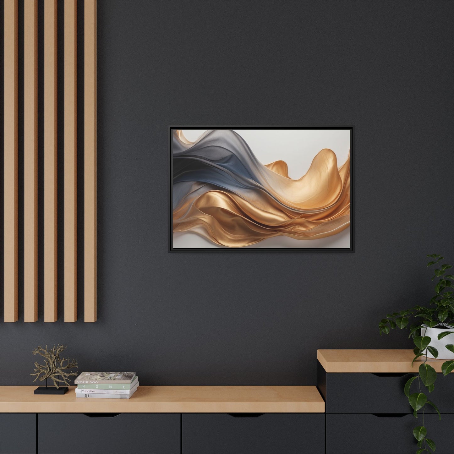 Abstract Matte Canvas Art Print - Framed Multi-color Wall Decor