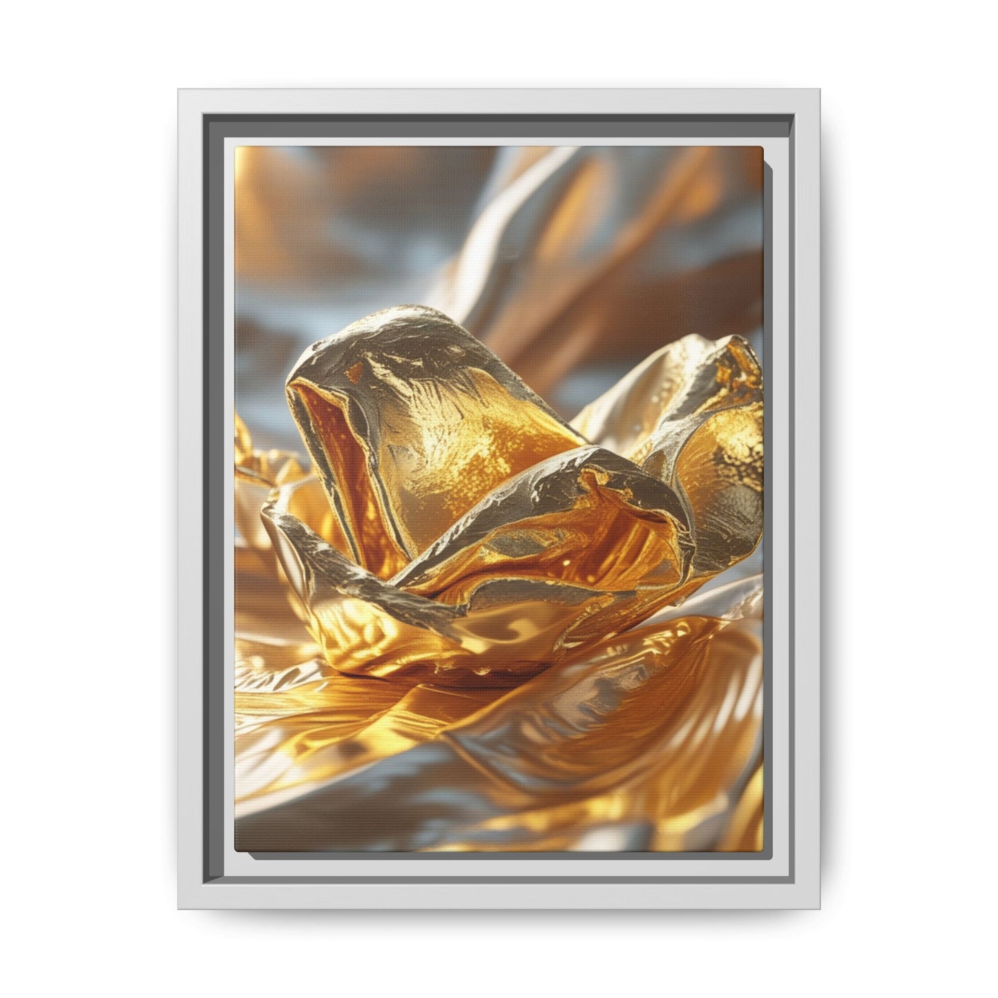 Gold Foil Rose Canvas Art - Elegant Home Decor