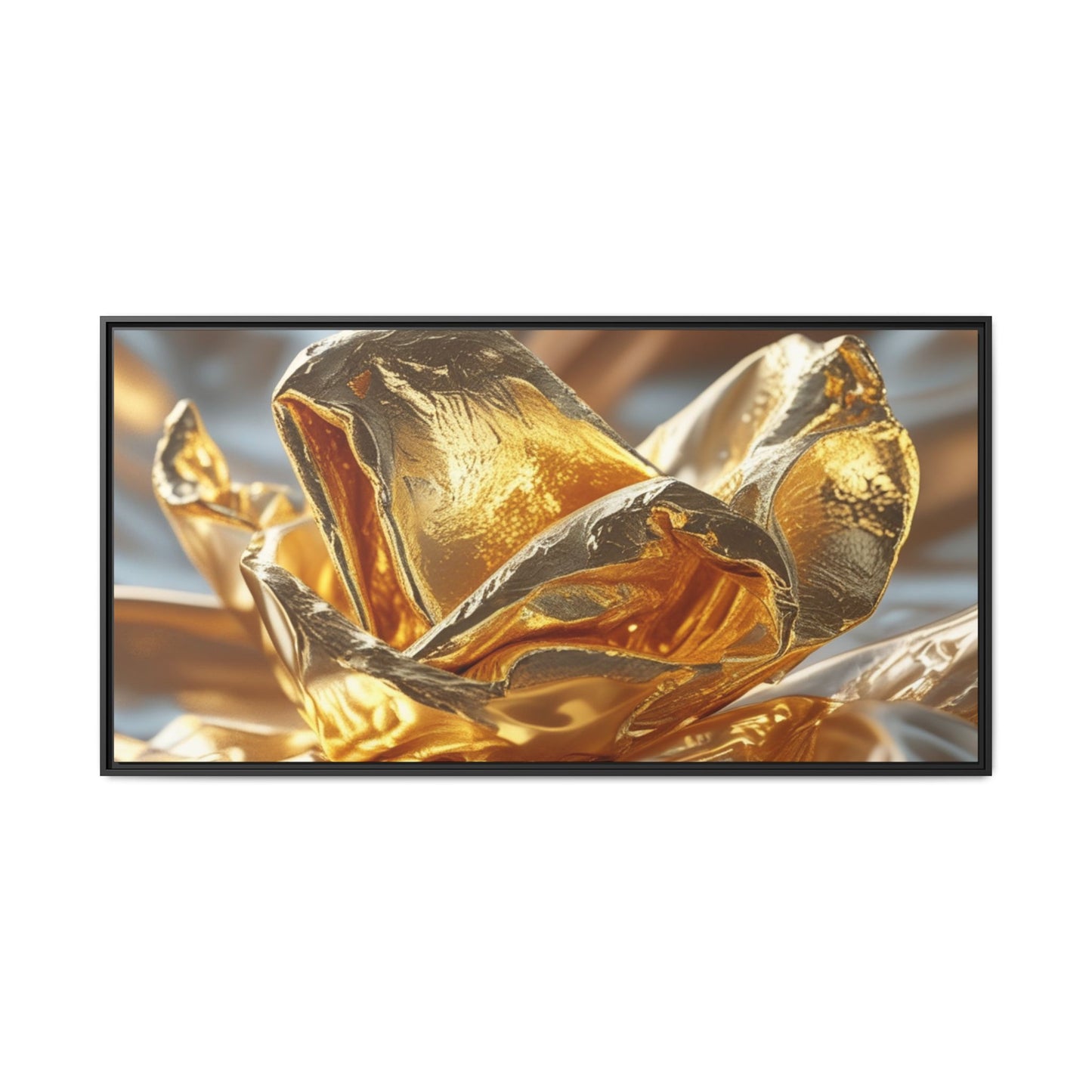 Gold Foil Rose Canvas Art - Elegant Home Decor