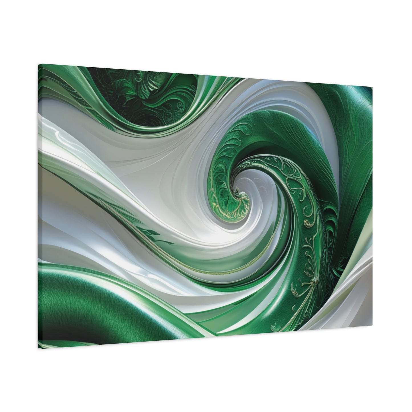 Abstract Green Swirl Canvas Wall Art - Contemporary Home Decor