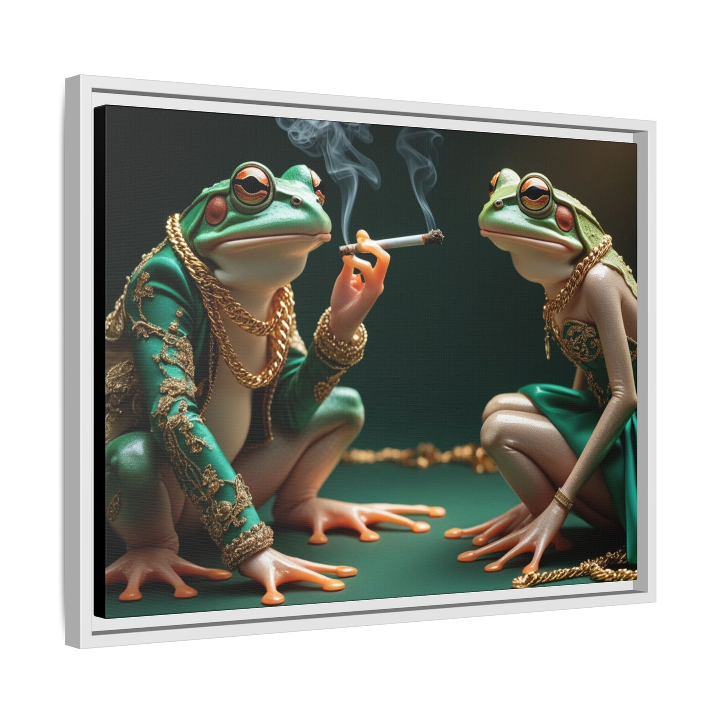 Whimsical Frog Art Print - Framed Canvas for Unique Home Decor