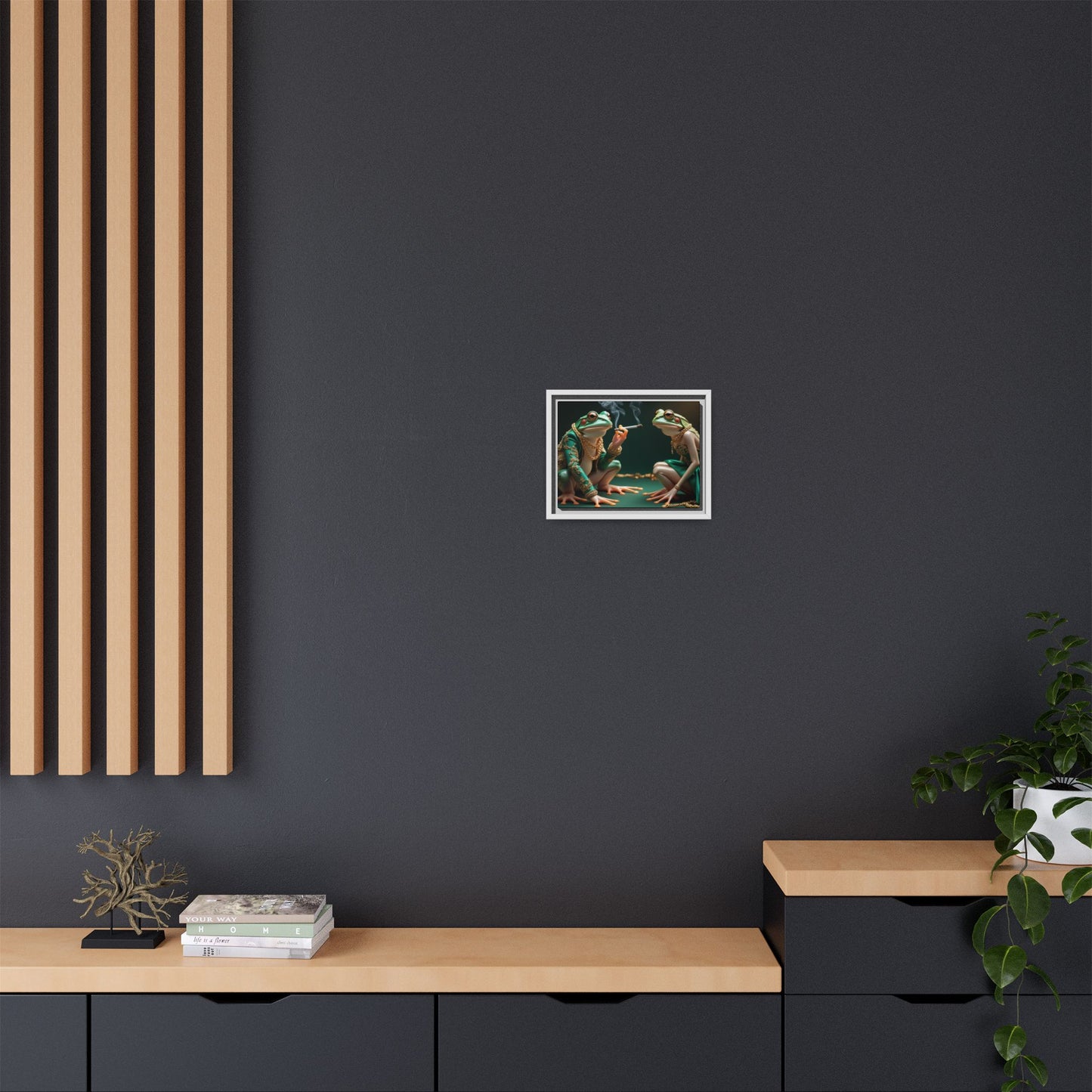 Whimsical Frog Art Print - Framed Canvas for Unique Home Decor
