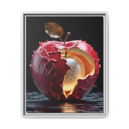 Cracked Apple Canvas Art - Modern Framed Wall Decor
