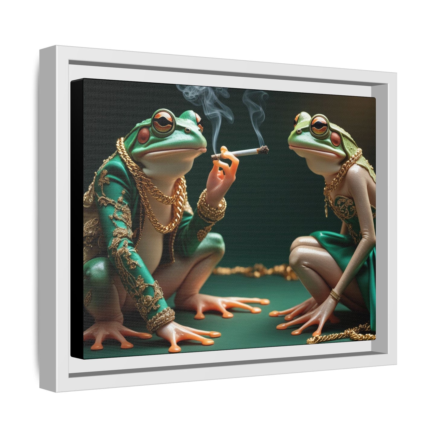 Whimsical Frog Art Print - Framed Canvas for Unique Home Decor