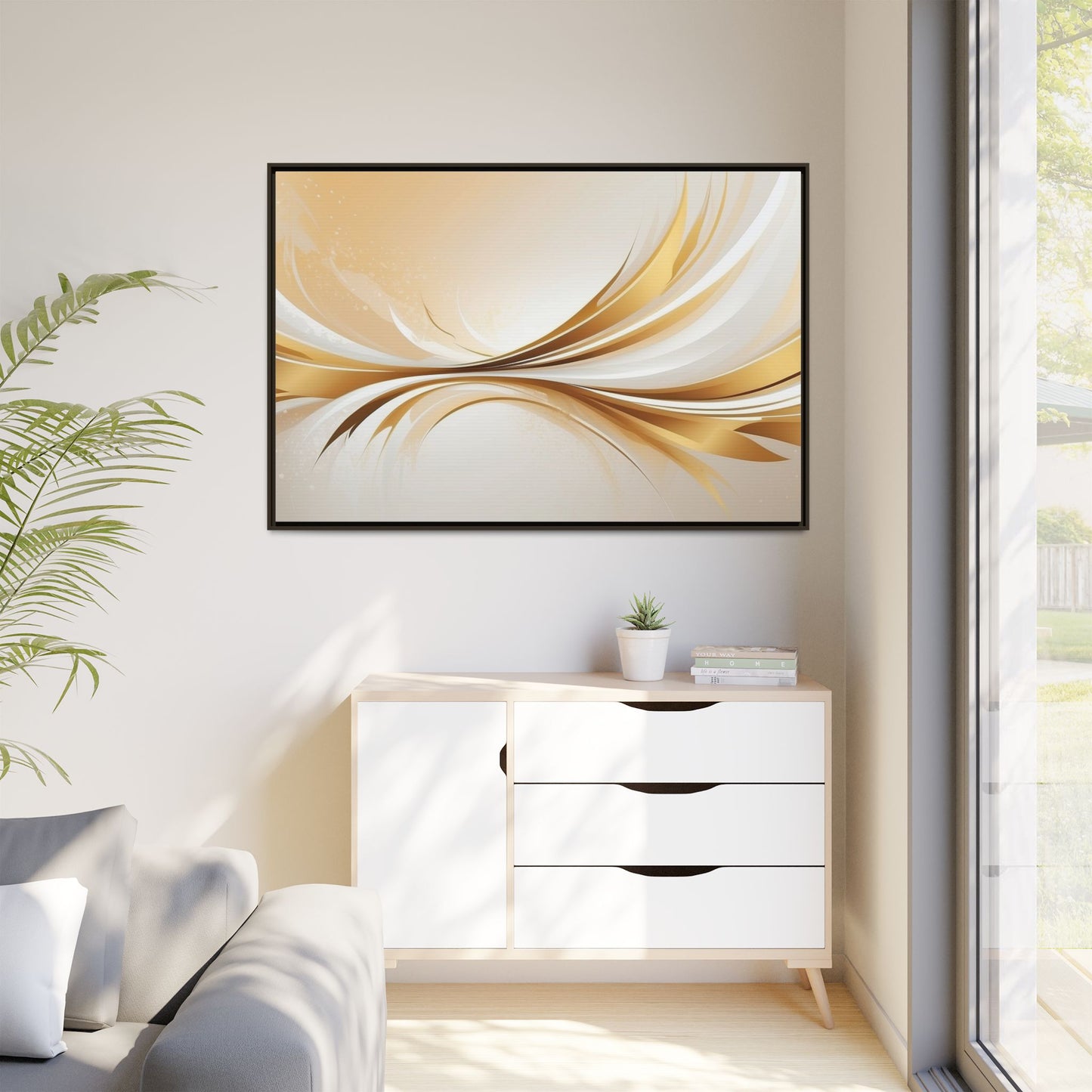 Modern Abstract Wall Art - Framed Matte Canvas Decor