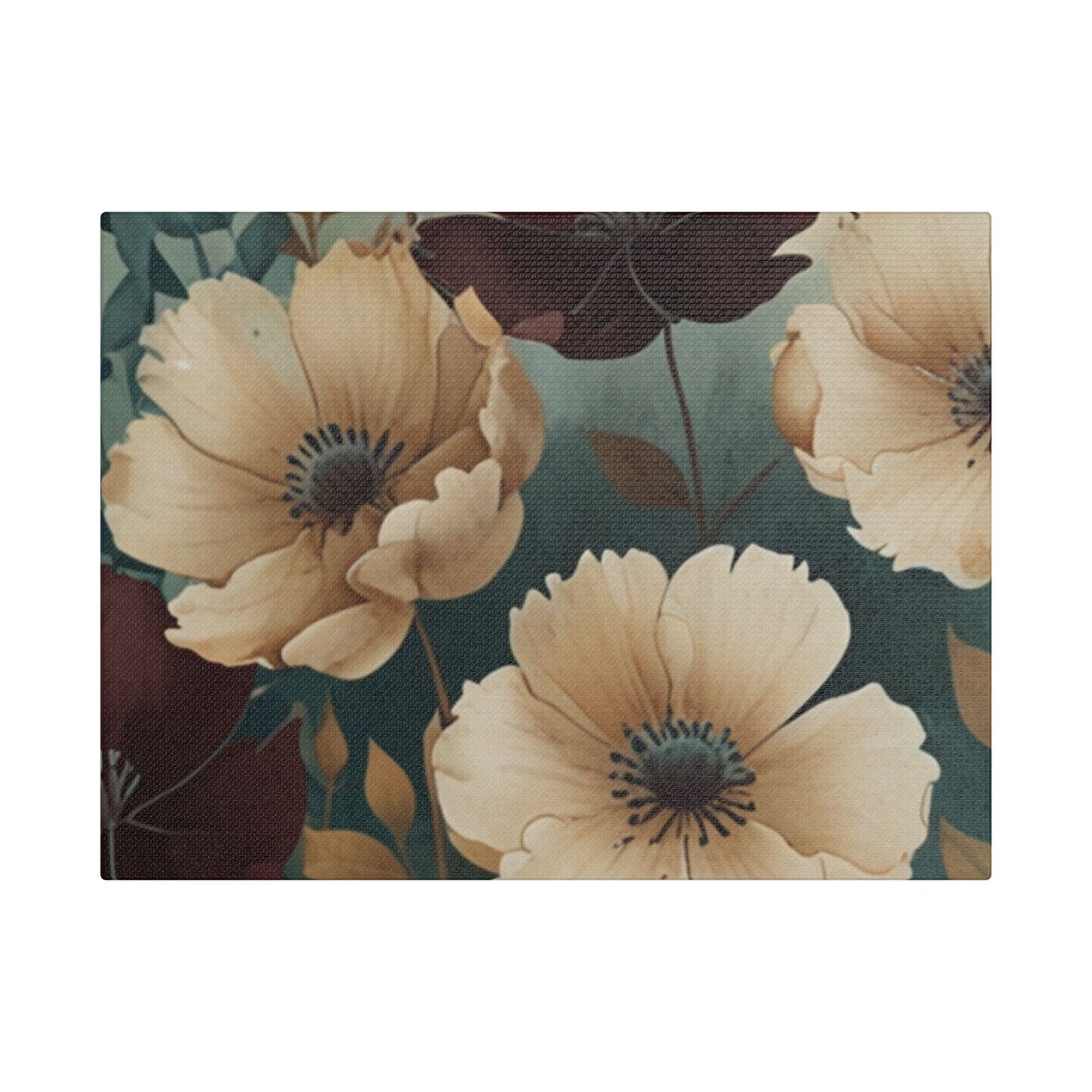 Floral Satin Canvas Art | Nature-Inspired Wall Décor