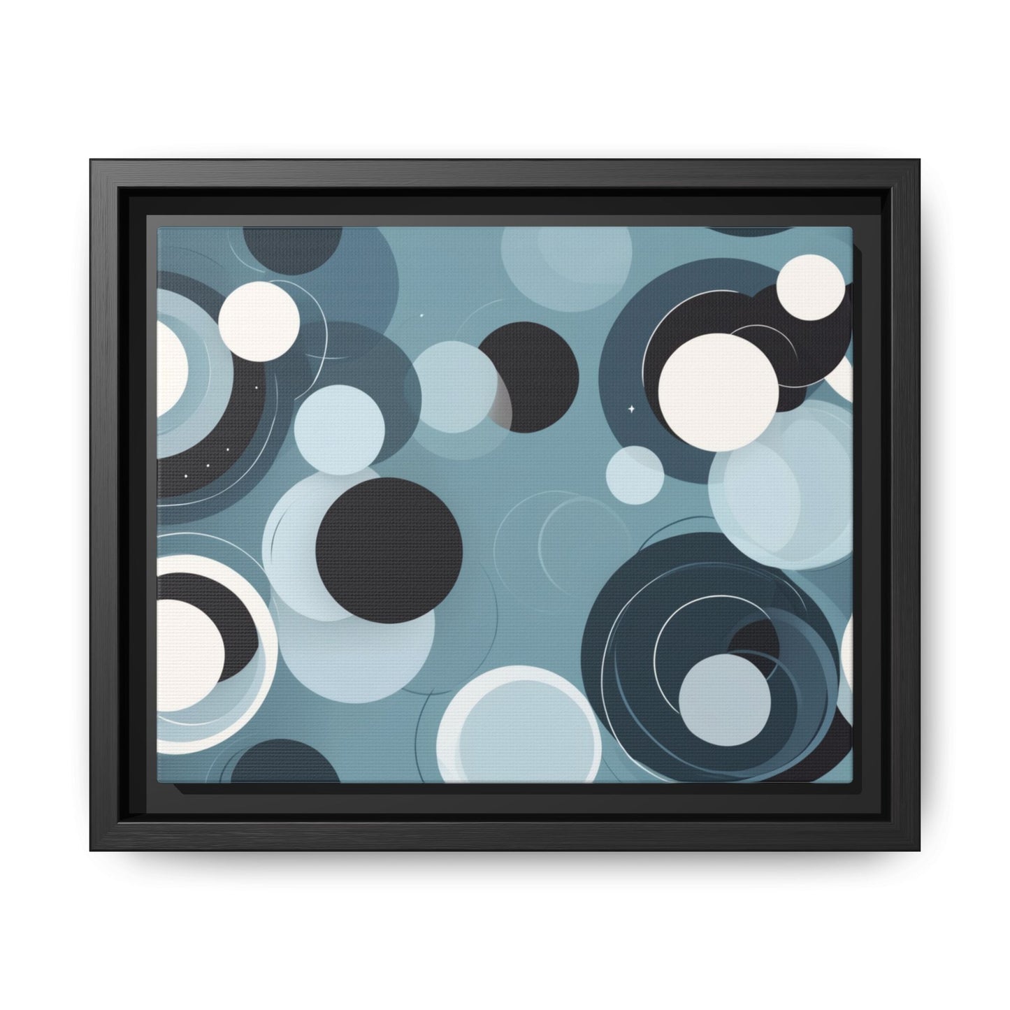 Modern Abstract Framed Canvas Art - Multi-Color Circles Decoration