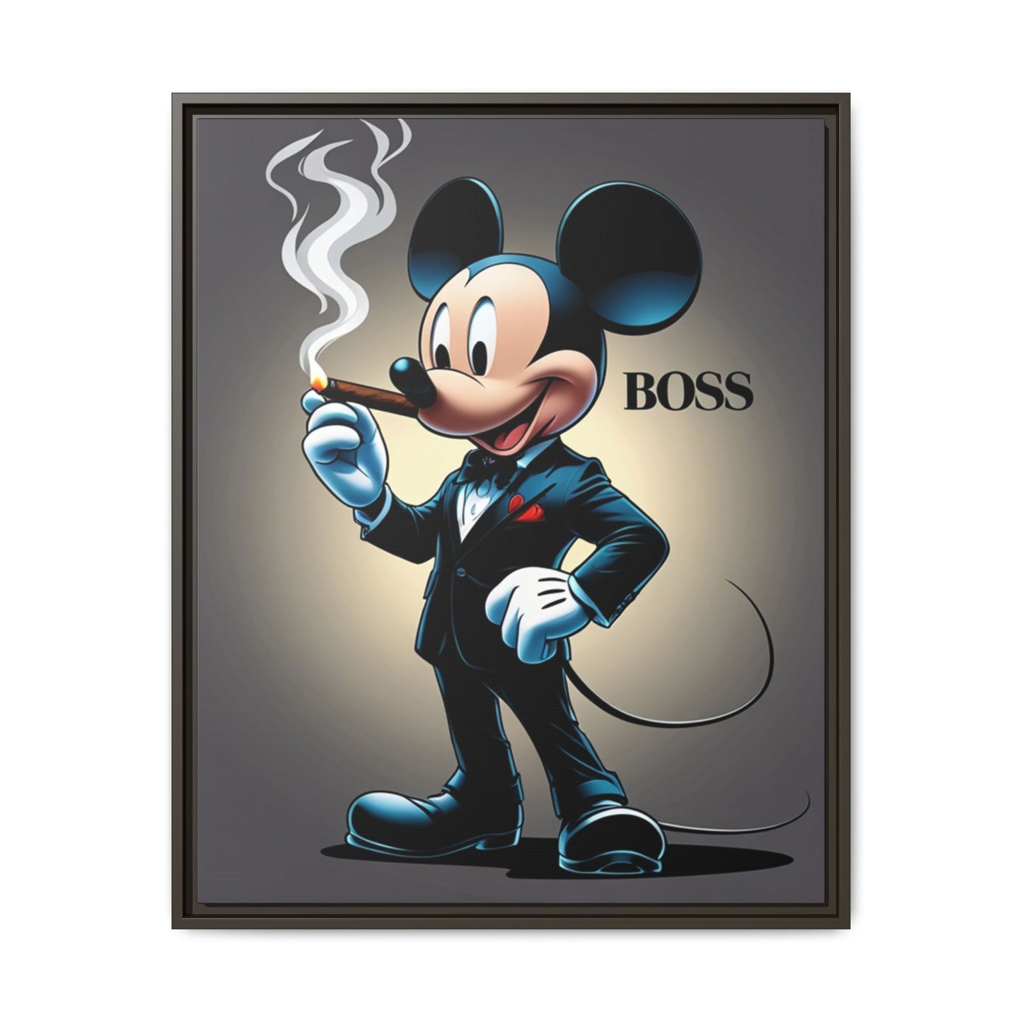 Vintage Boss Mouse Framed Canvas Art