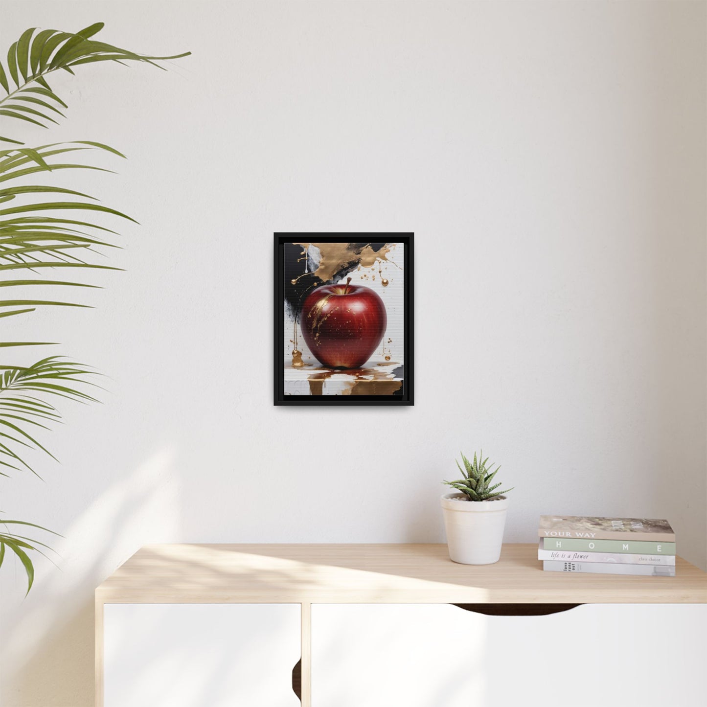 Elegant Apple Art Print - Multi-color Framed Canvas