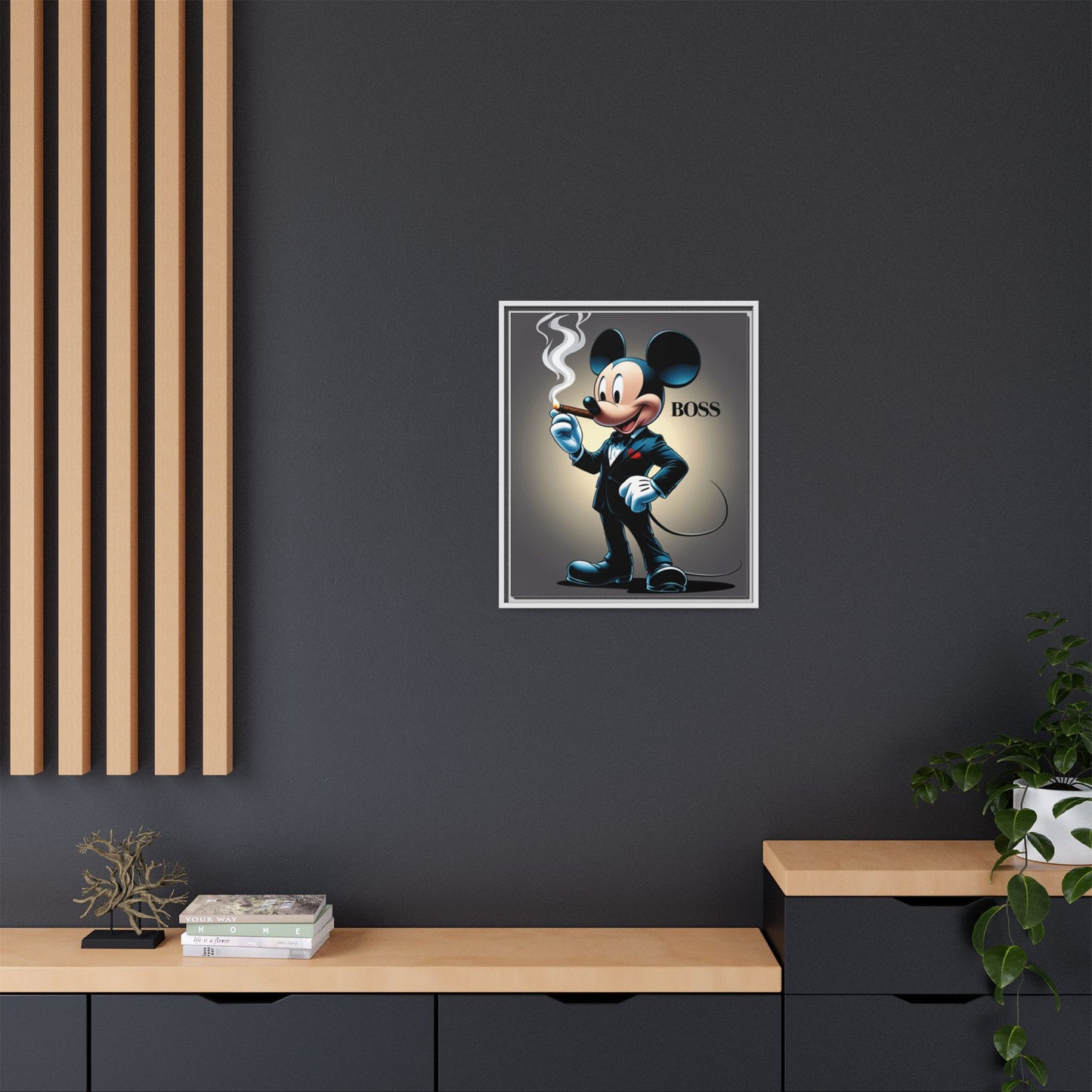Framed Boss Mickey Mouse Canvas Art - Stylish Wall Decor for Fans