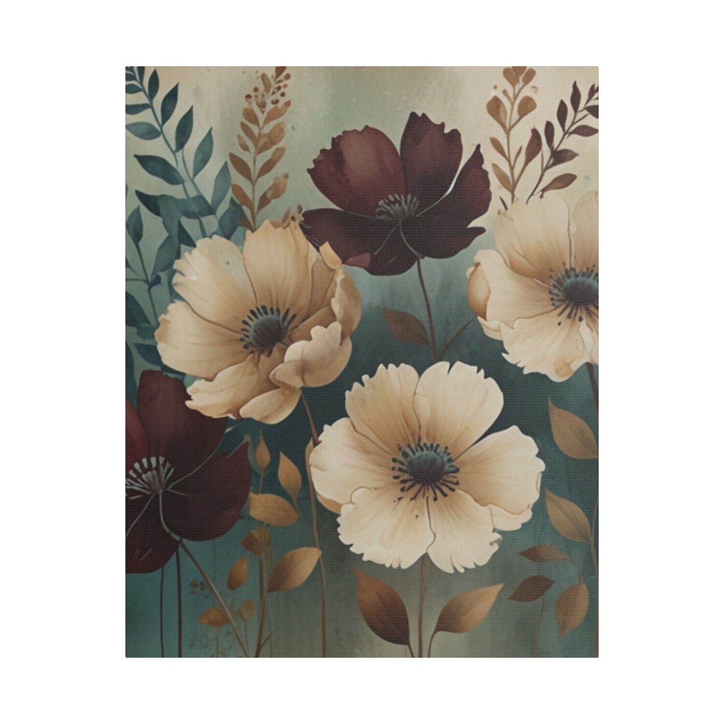 Floral Satin Canvas Art | Nature-Inspired Wall Décor