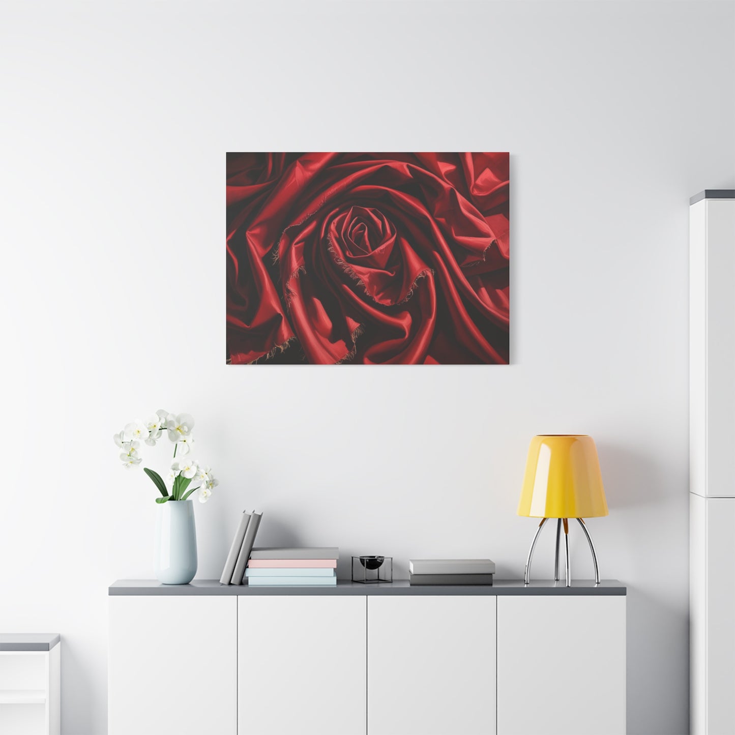 Elegant Red Rose Canvas Wall Art - Stretched Matte Decoration