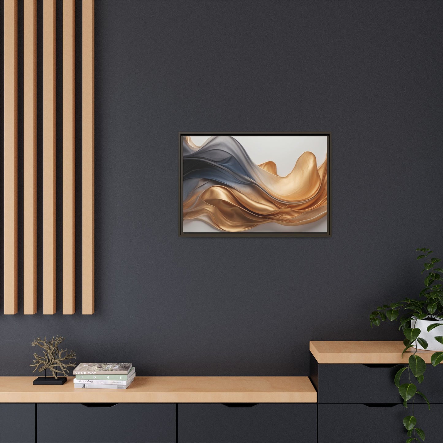 Abstract Matte Canvas Art Print - Framed Multi-color Wall Decor