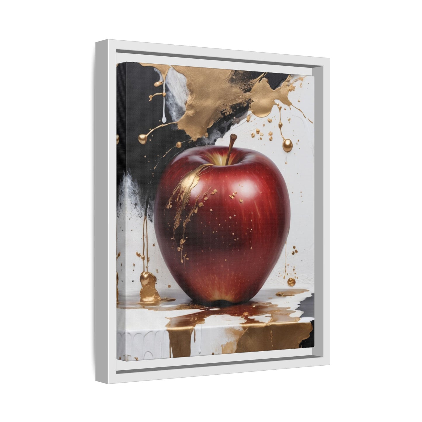 Elegant Apple Art Print - Multi-color Framed Canvas