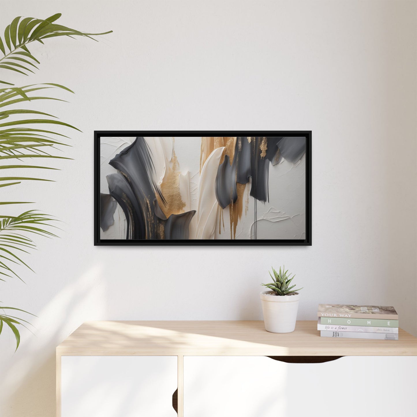 Abstract Multi-Color Framed Canvas Art - Modern Home Decor
