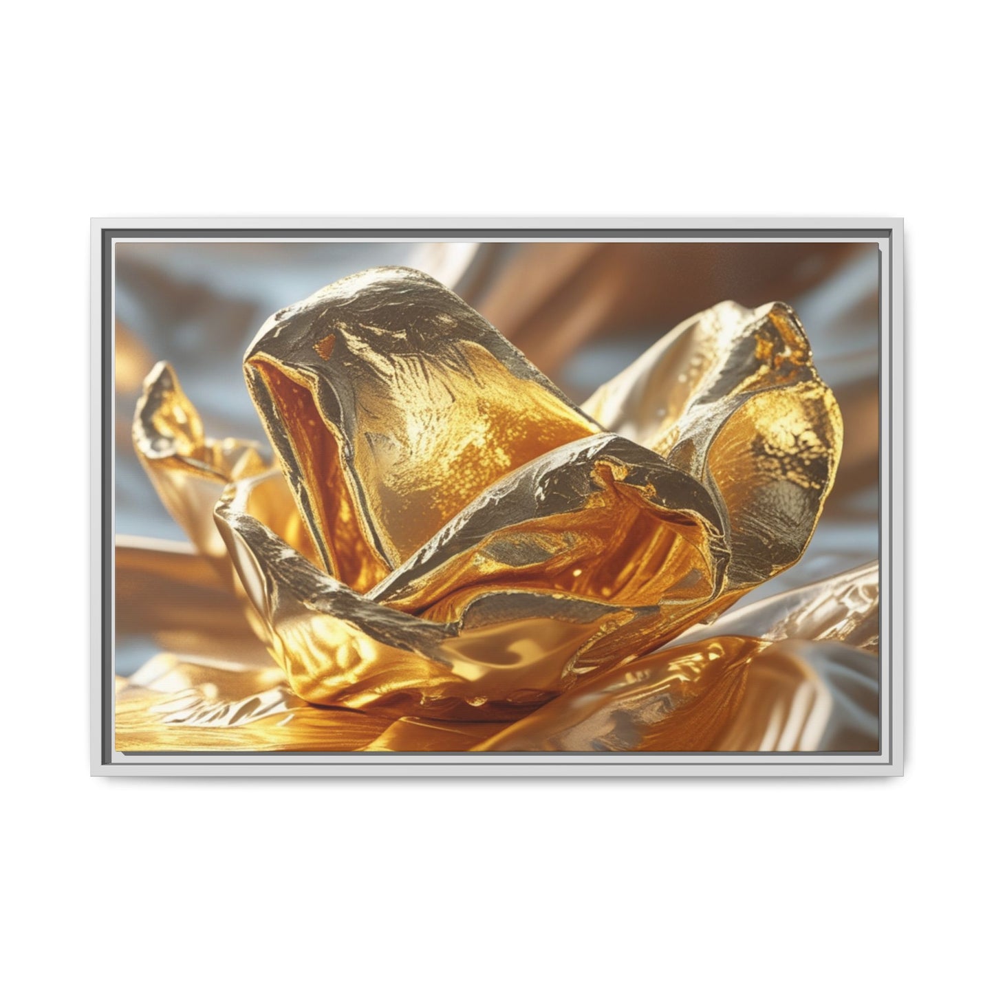 Gold Foil Rose Canvas Art - Elegant Home Decor