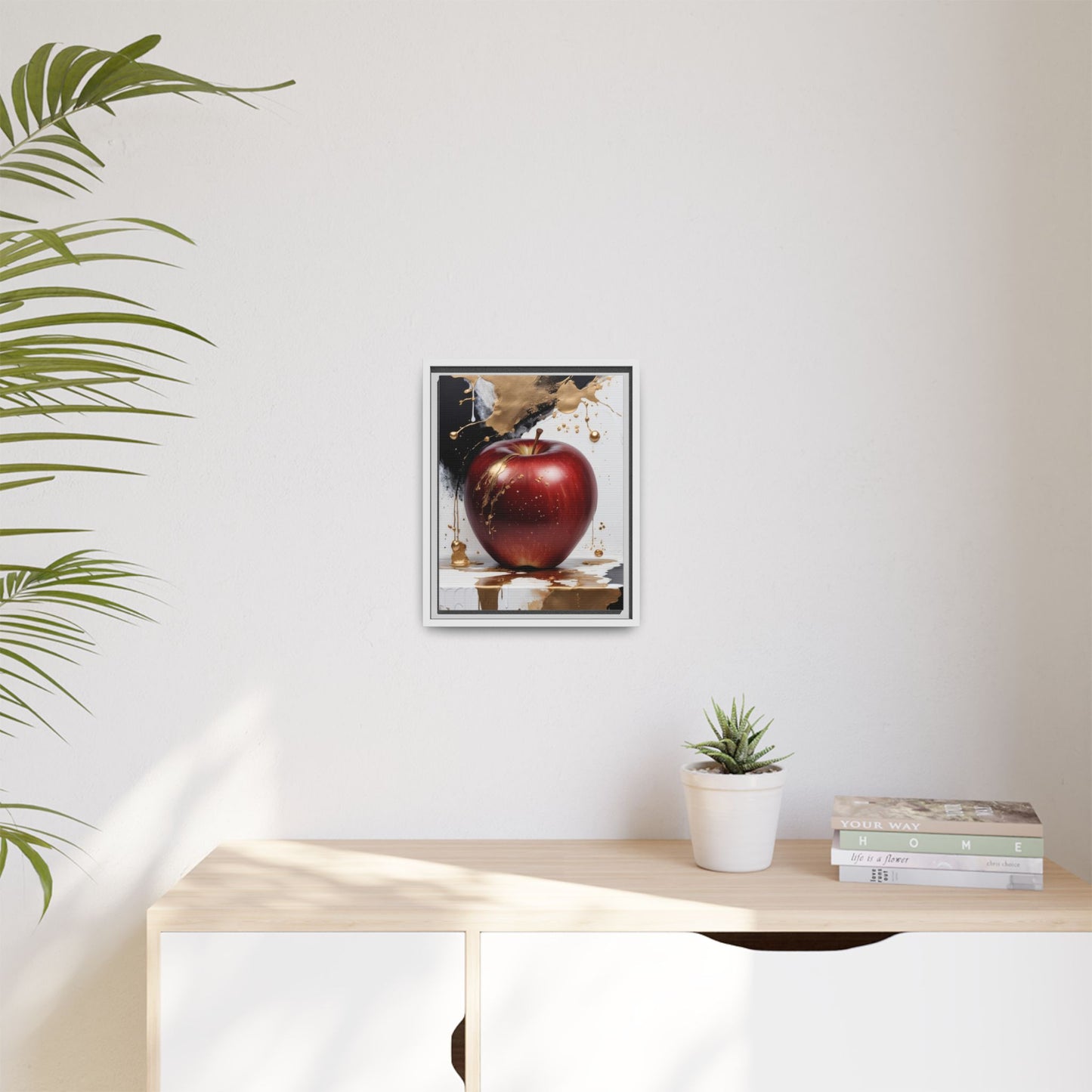 Elegant Apple Art Print - Multi-color Framed Canvas