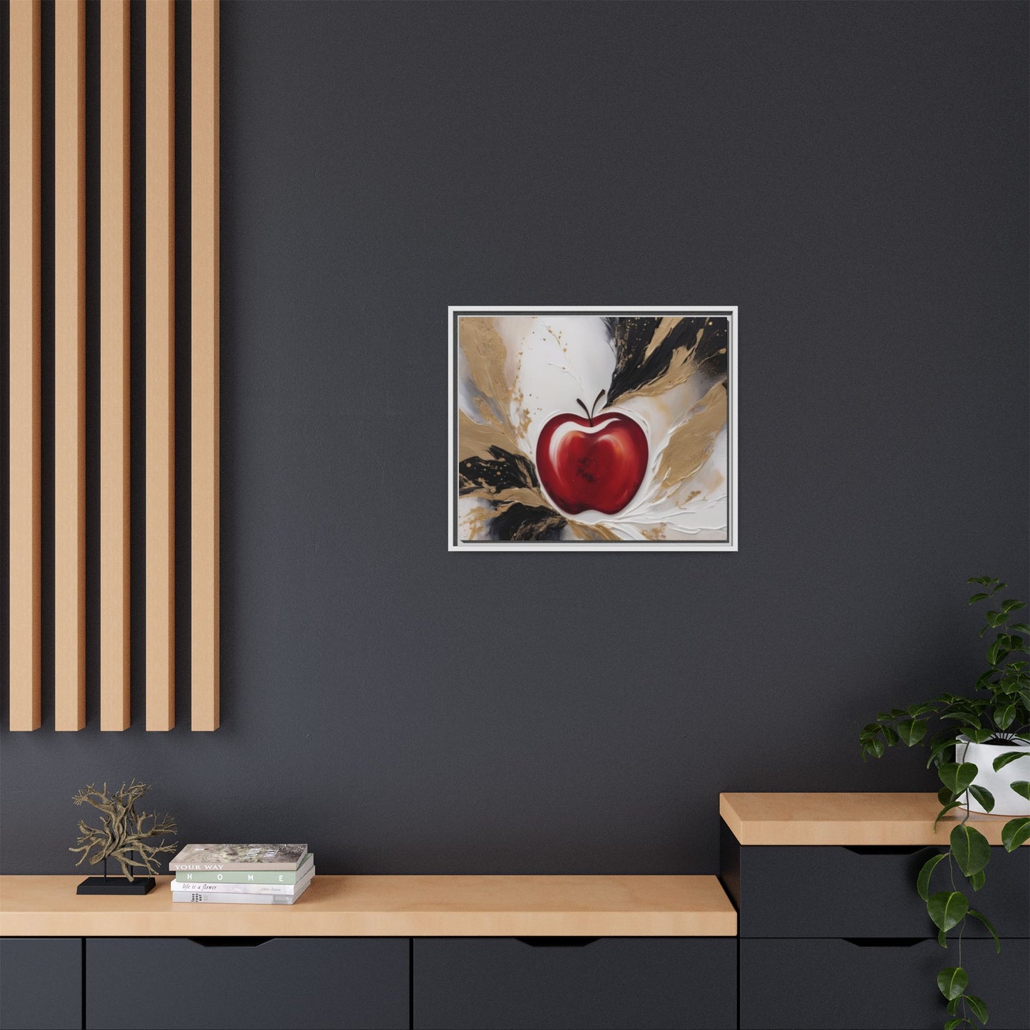Elegant Apple Canvas Art Print - Framed Wall Decor