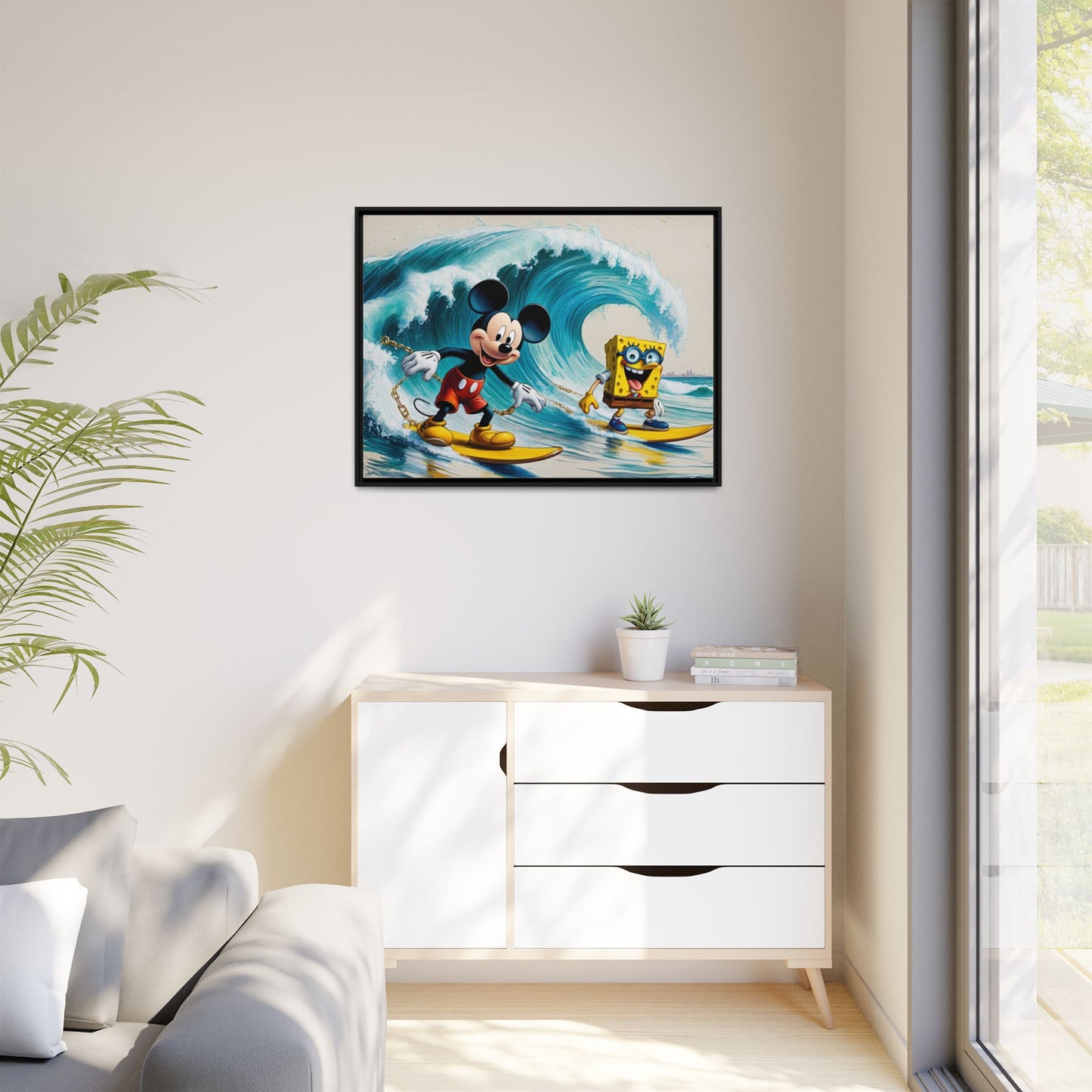 Vibrant Framed Art Print - Bold Floral Fantasy