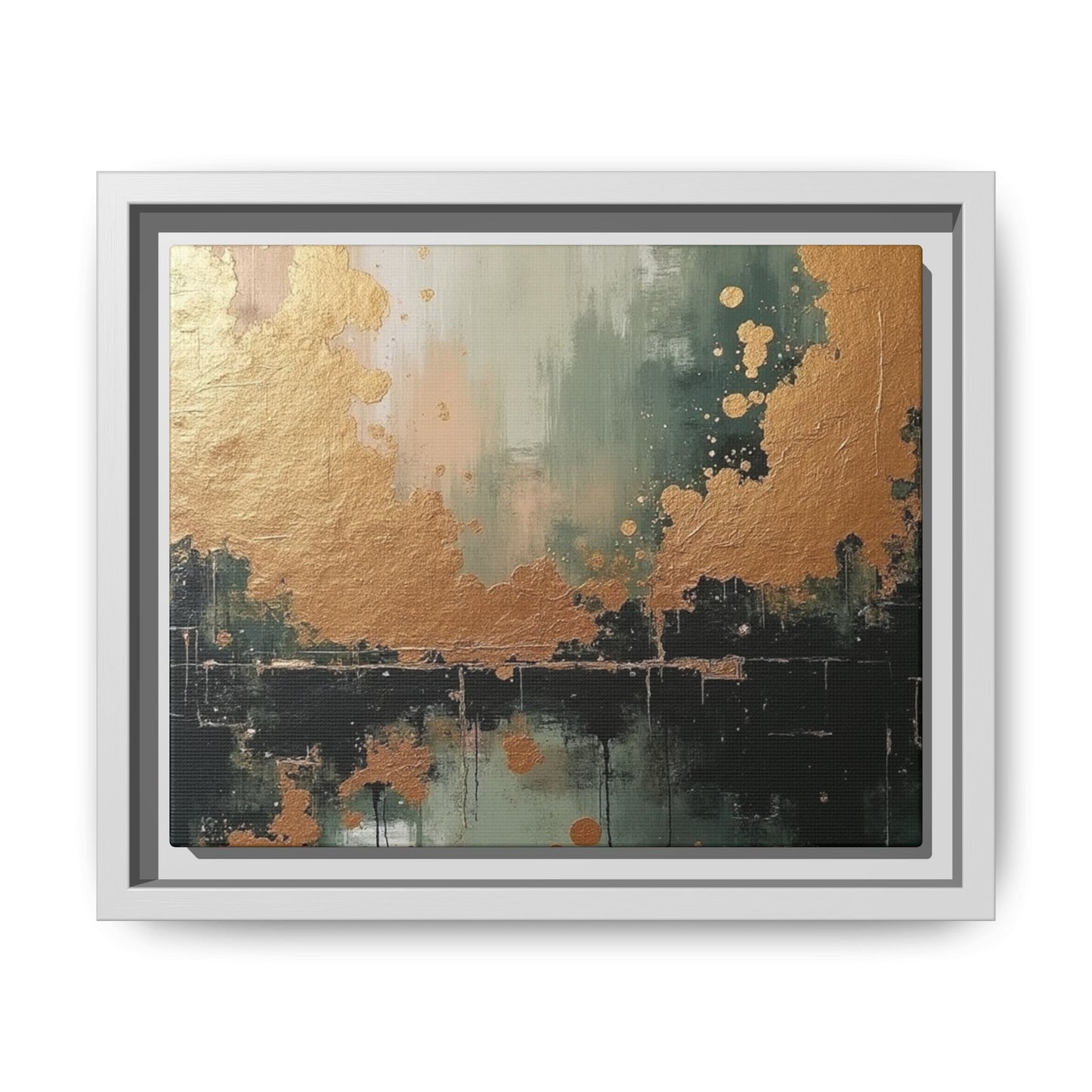 Elegant Matte Canvas Wall Art - Multi-Color Abstract Framed Decor