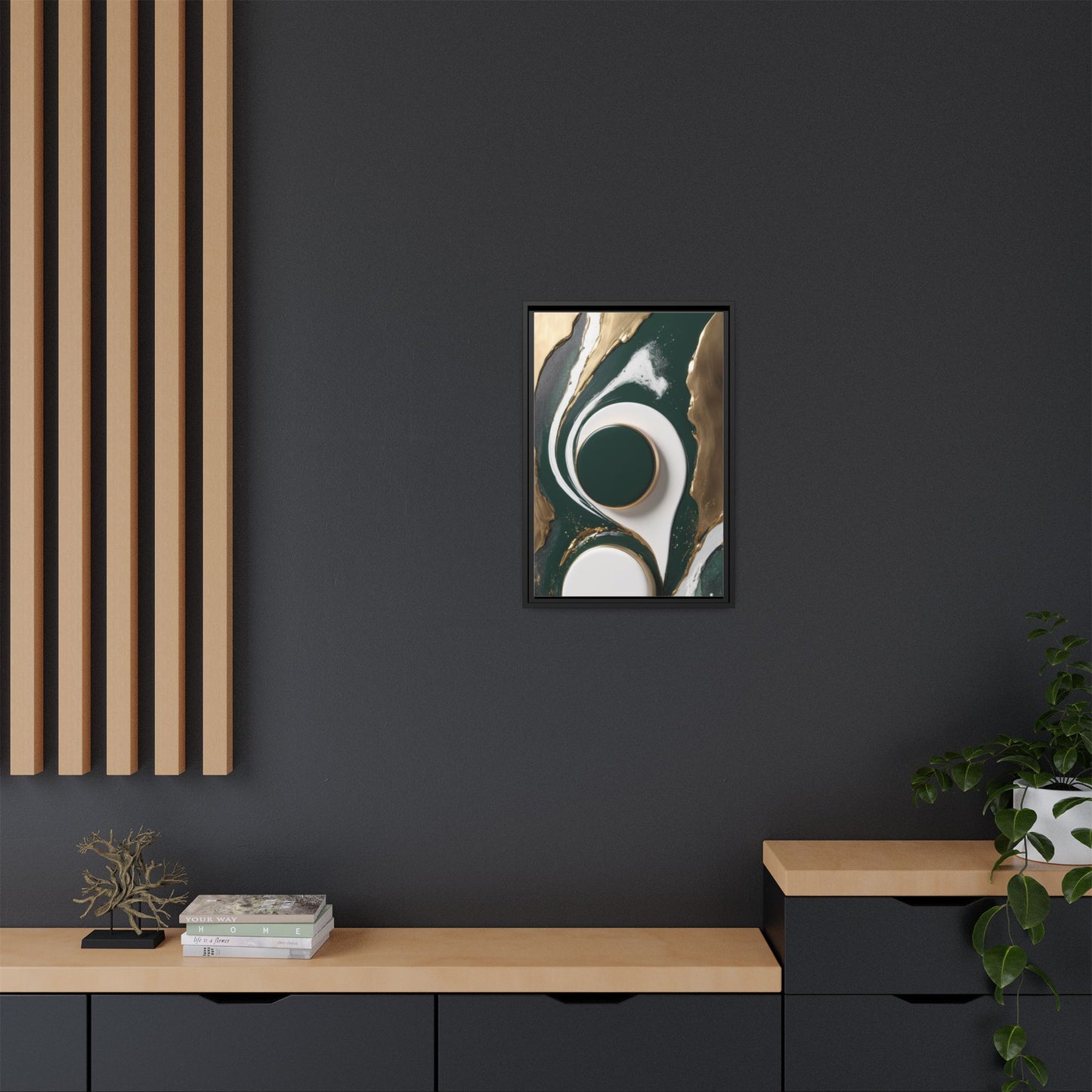 Elegant Abstract Framed Canvas Art - Modern Multi-Color Home Decor