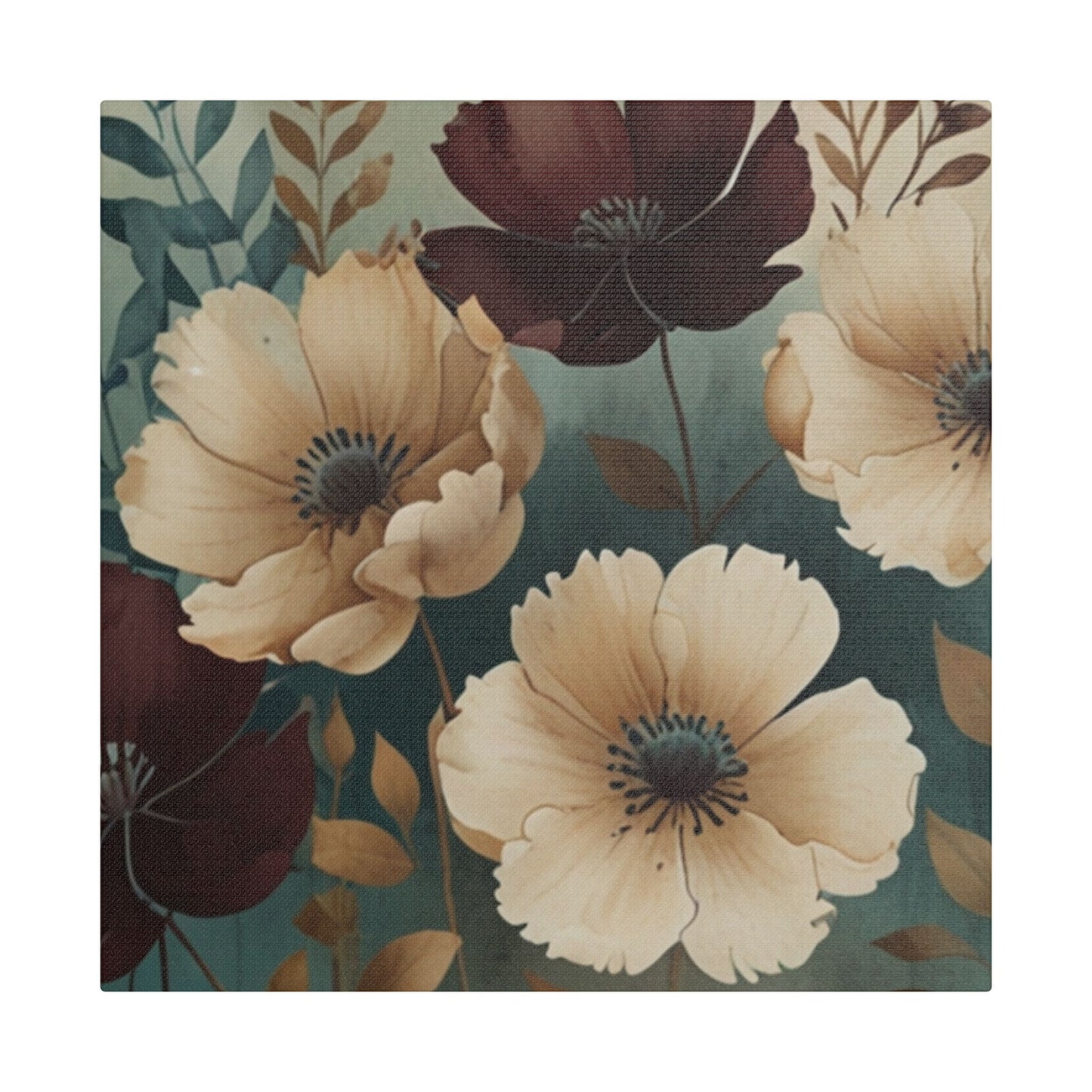 Floral Satin Canvas Art | Nature-Inspired Wall Décor