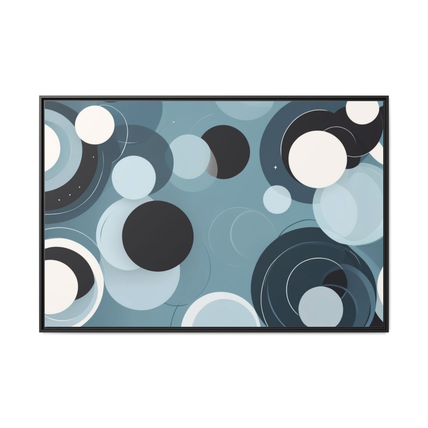 Modern Abstract Framed Canvas Art - Multi-Color Circles Decoration