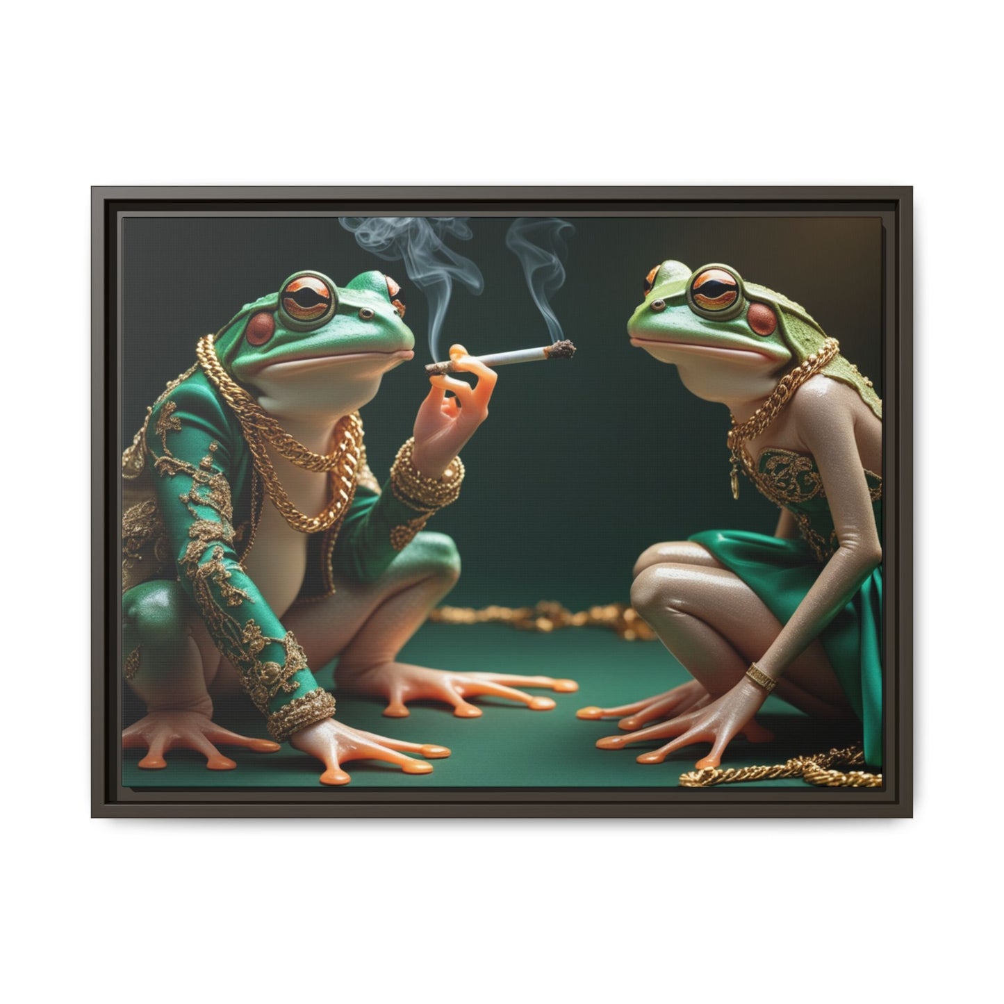 Whimsical Frog Art Print - Framed Canvas for Unique Home Decor