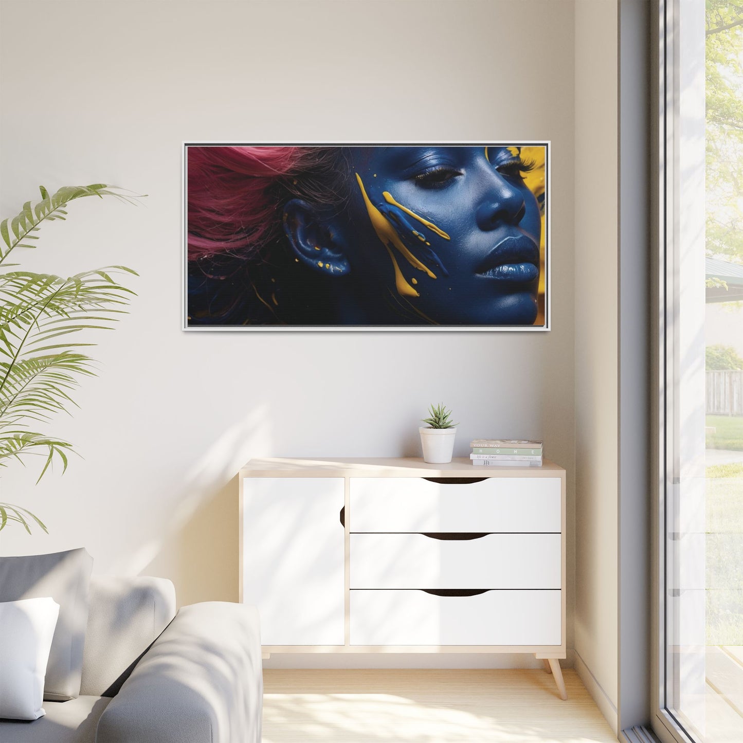 Vibrant Abstract Art Print - Multicolor Framed Canvas Wall Decor