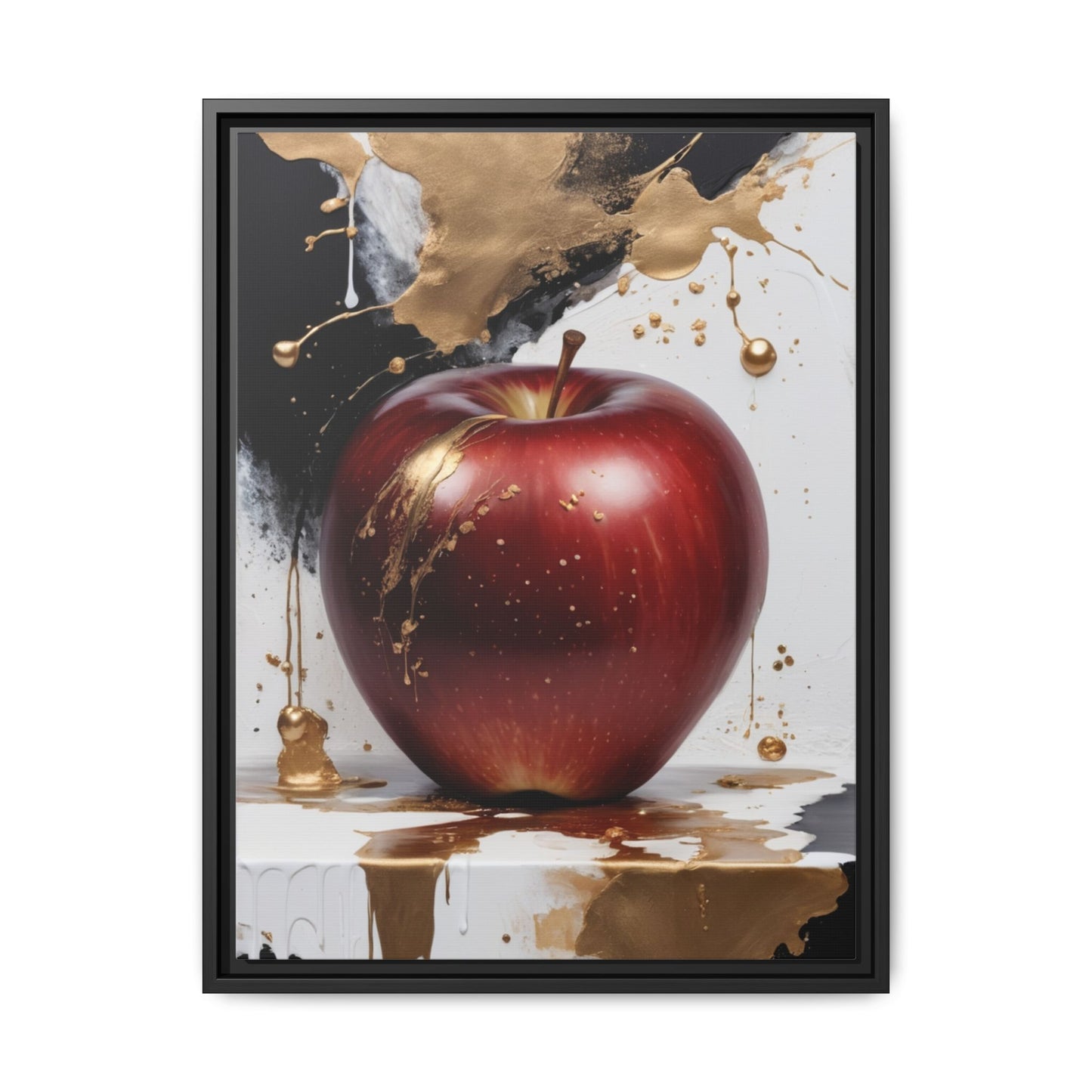 Elegant Apple Art Print - Multi-color Framed Canvas