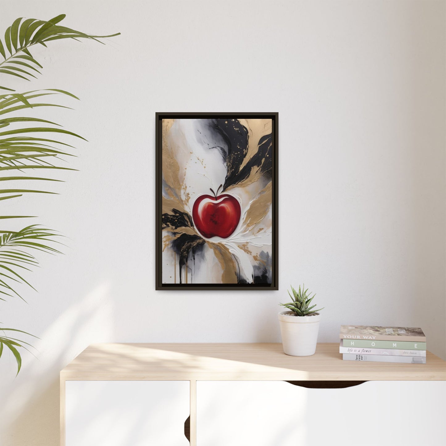 Elegant Apple Canvas Art Print - Framed Wall Decor
