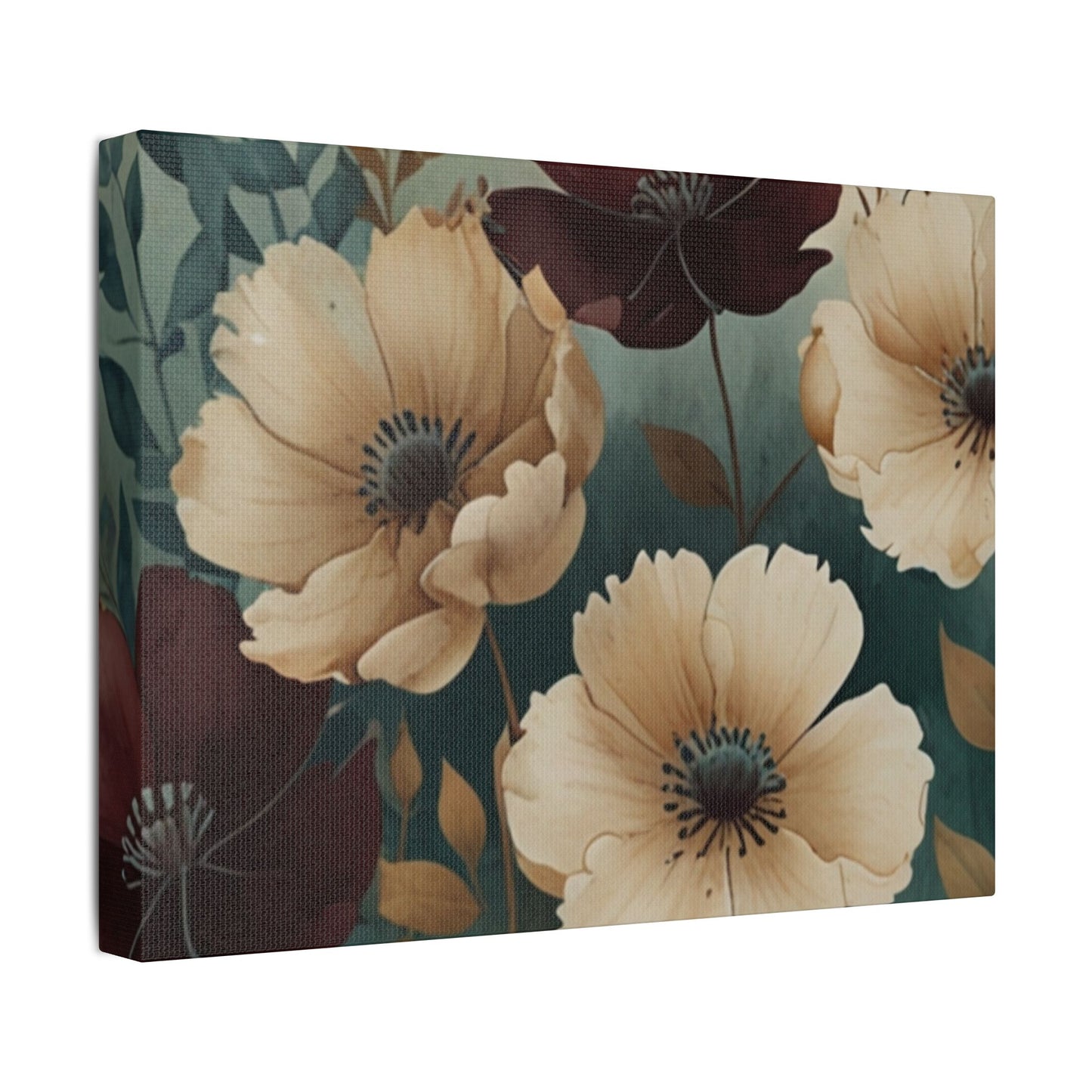 Floral Satin Canvas Art | Nature-Inspired Wall Décor