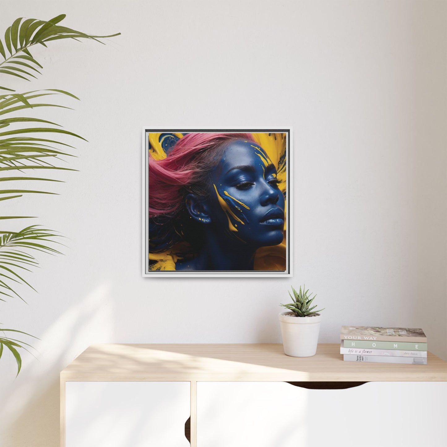 Vibrant Abstract Art Print - Multicolor Framed Canvas Wall Decor