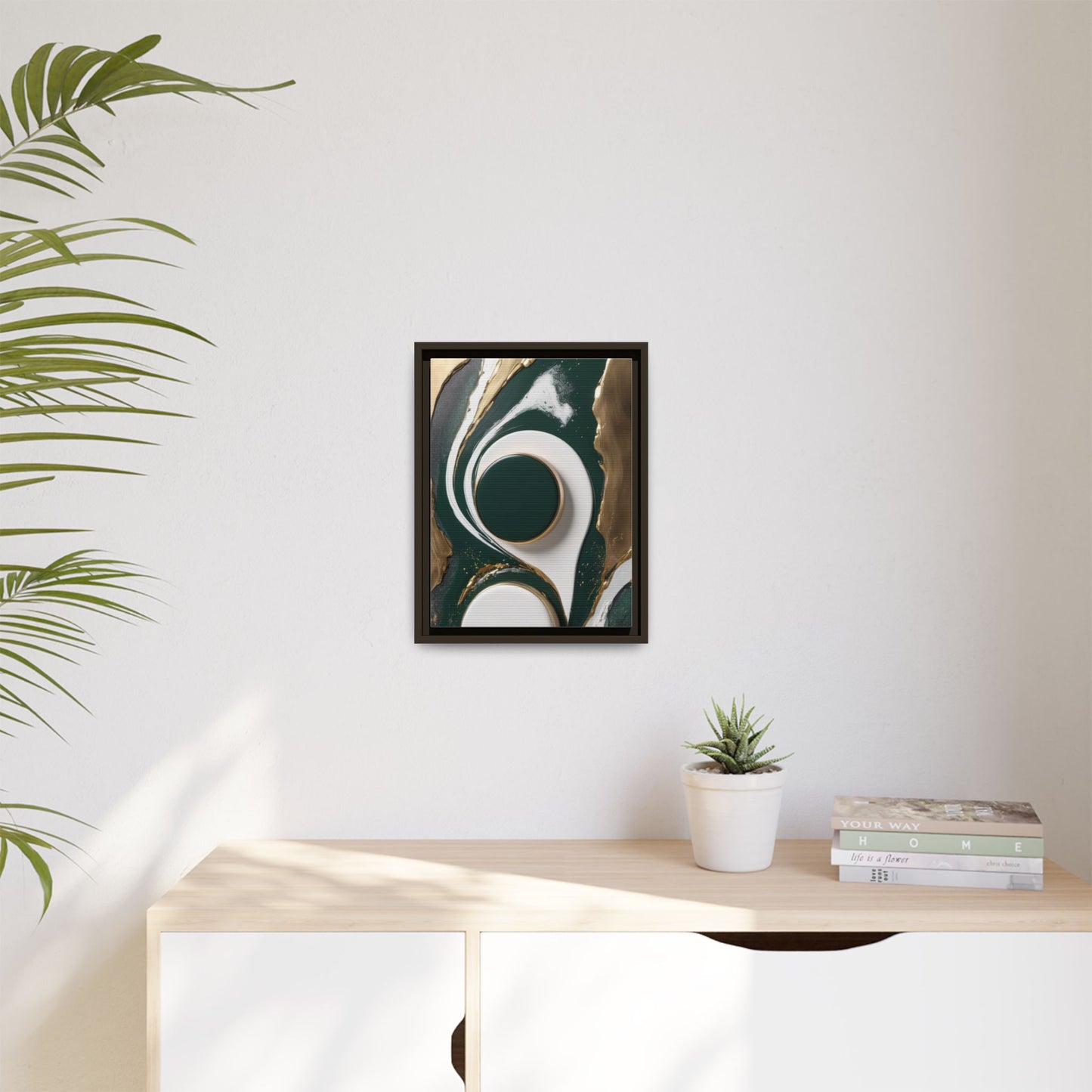 Elegant Abstract Framed Canvas Art - Modern Multi-Color Home Decor
