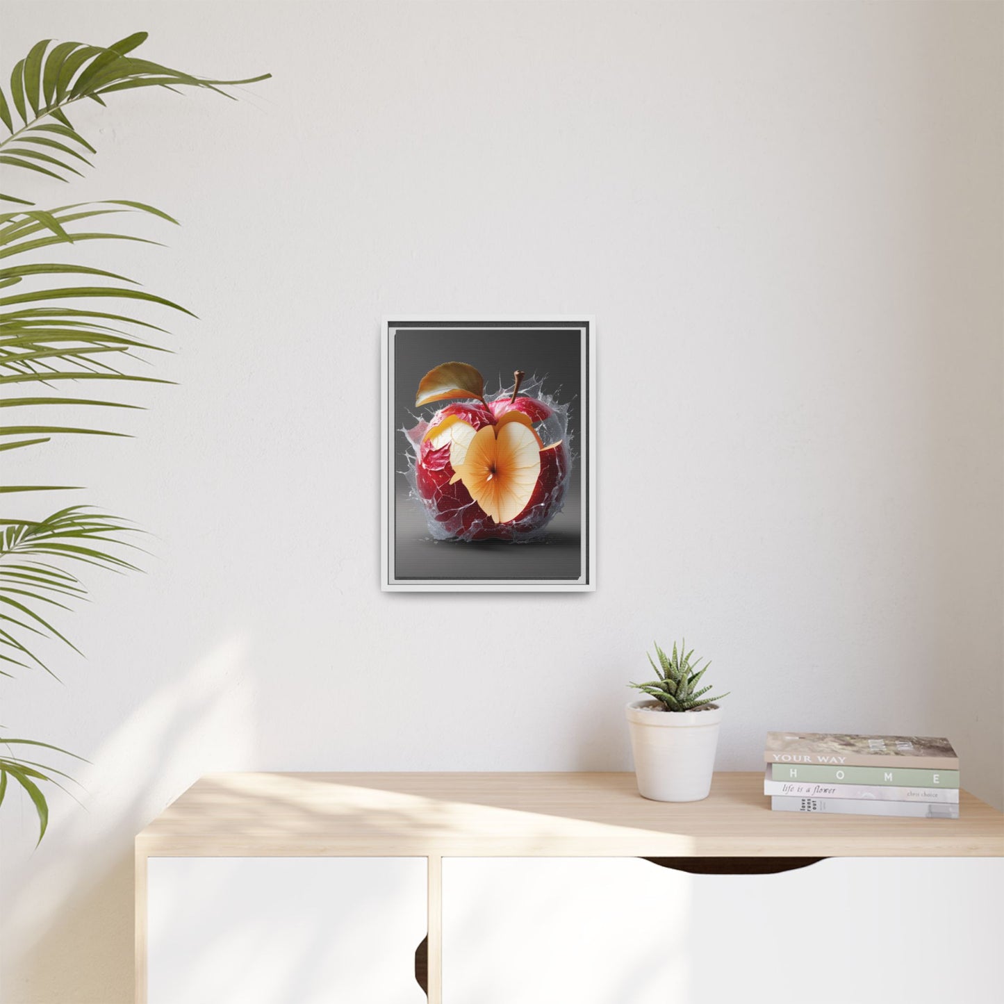 Framed Matte Canvas - Cracked Apple Art - Unique Home Decor