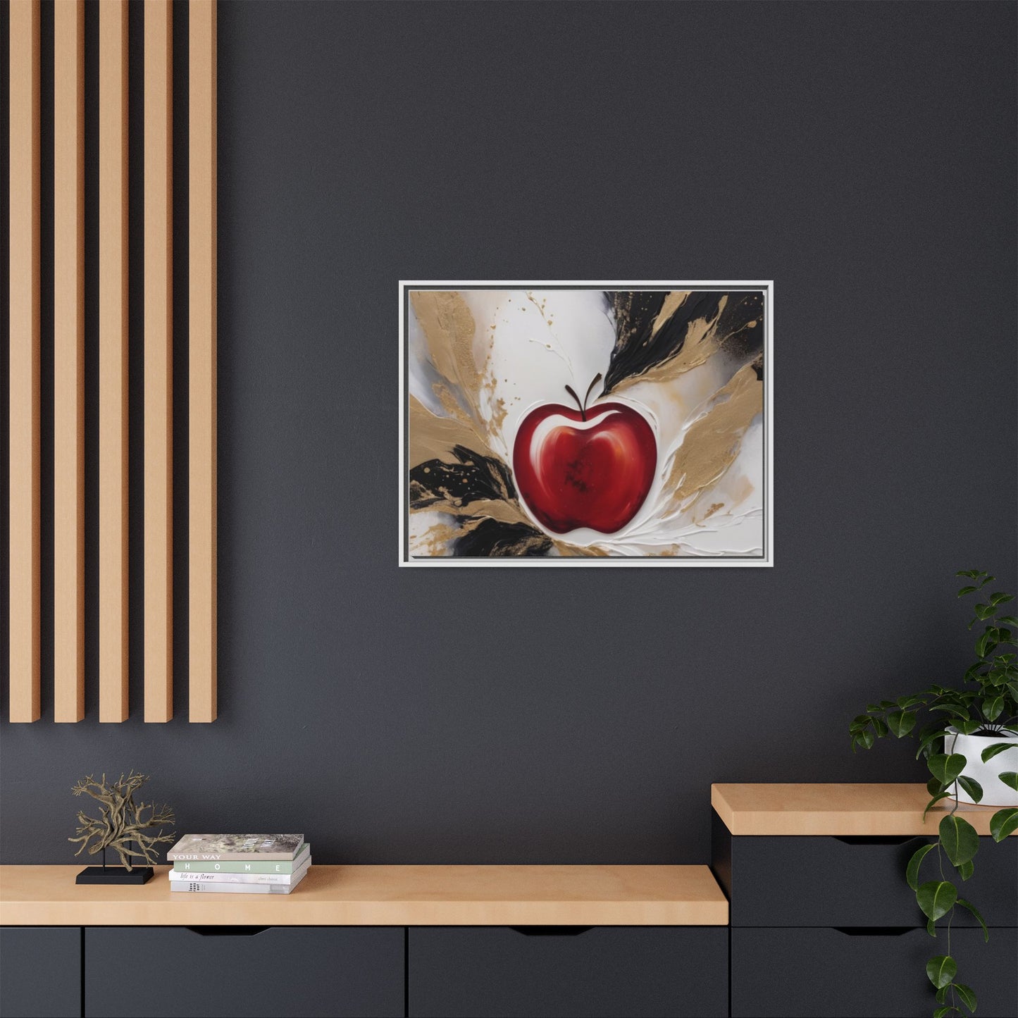 Elegant Apple Canvas Art Print - Framed Wall Decor
