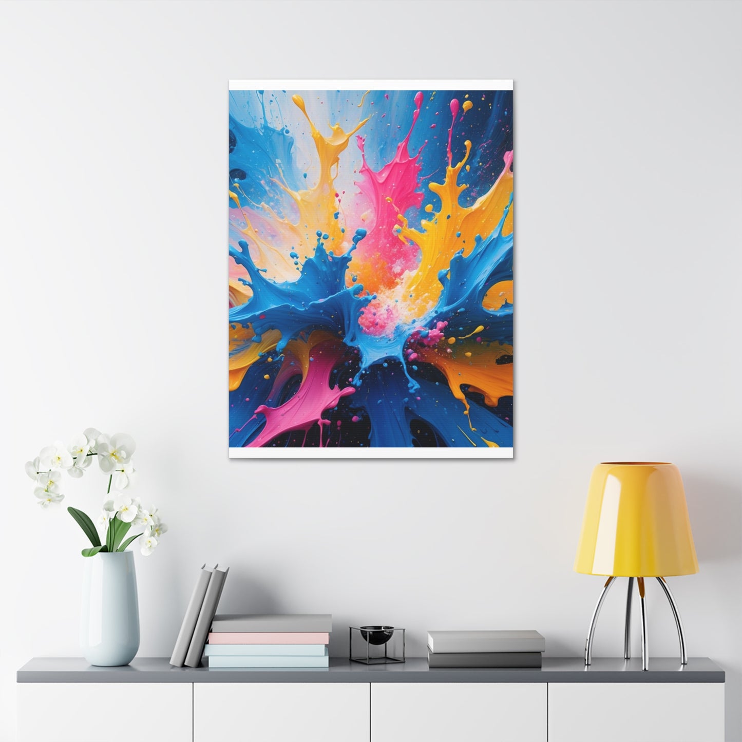 Vibrant Abstract Canvas Art - Colorful Splash Wall Decor