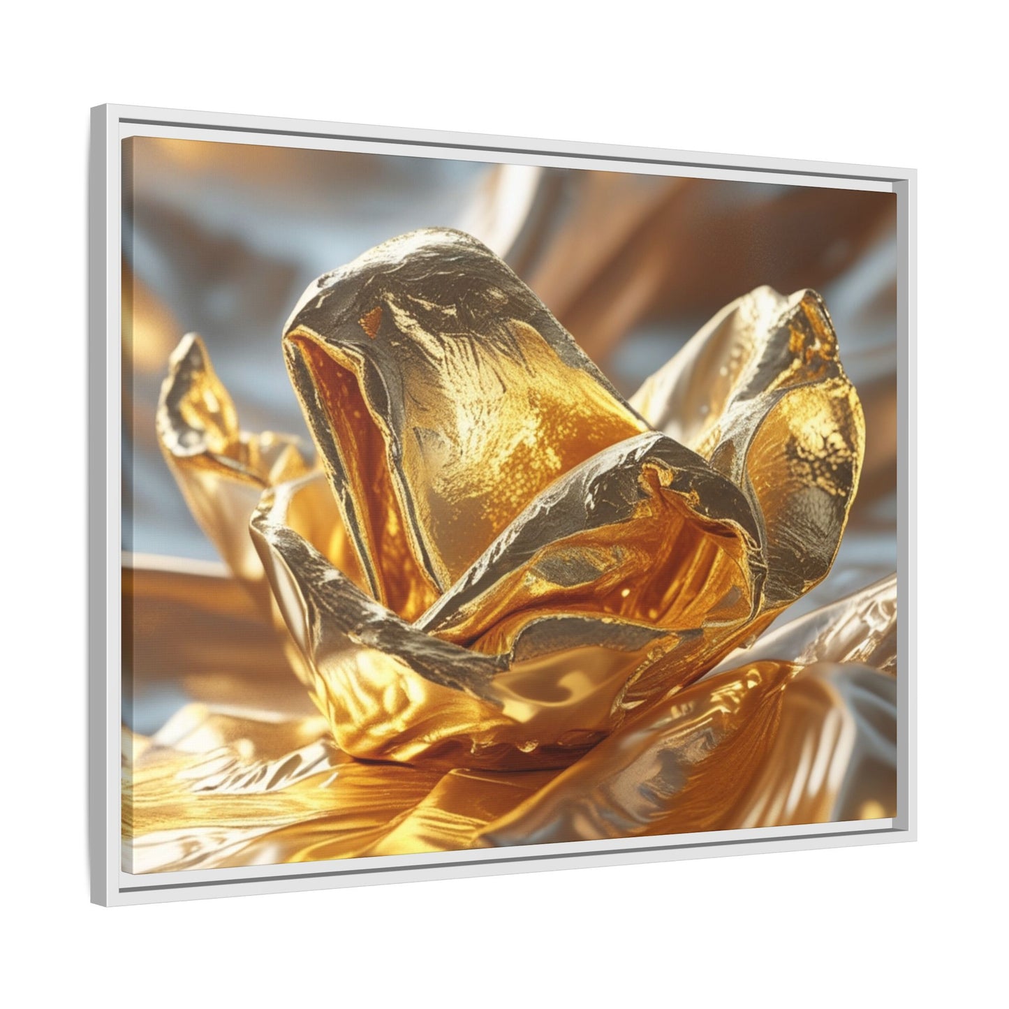 Gold Foil Rose Canvas Art - Elegant Home Decor