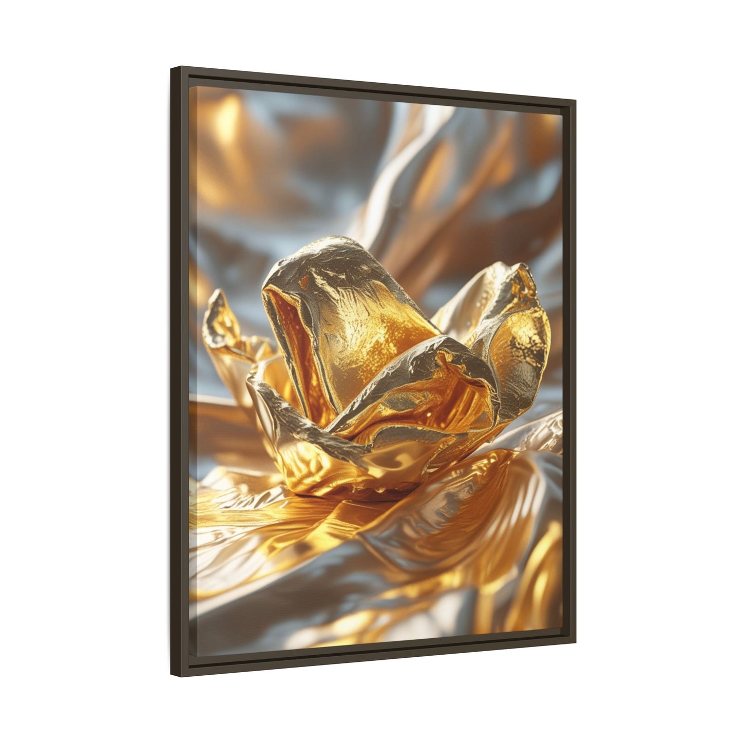 Gold Foil Rose Canvas Art - Elegant Home Decor