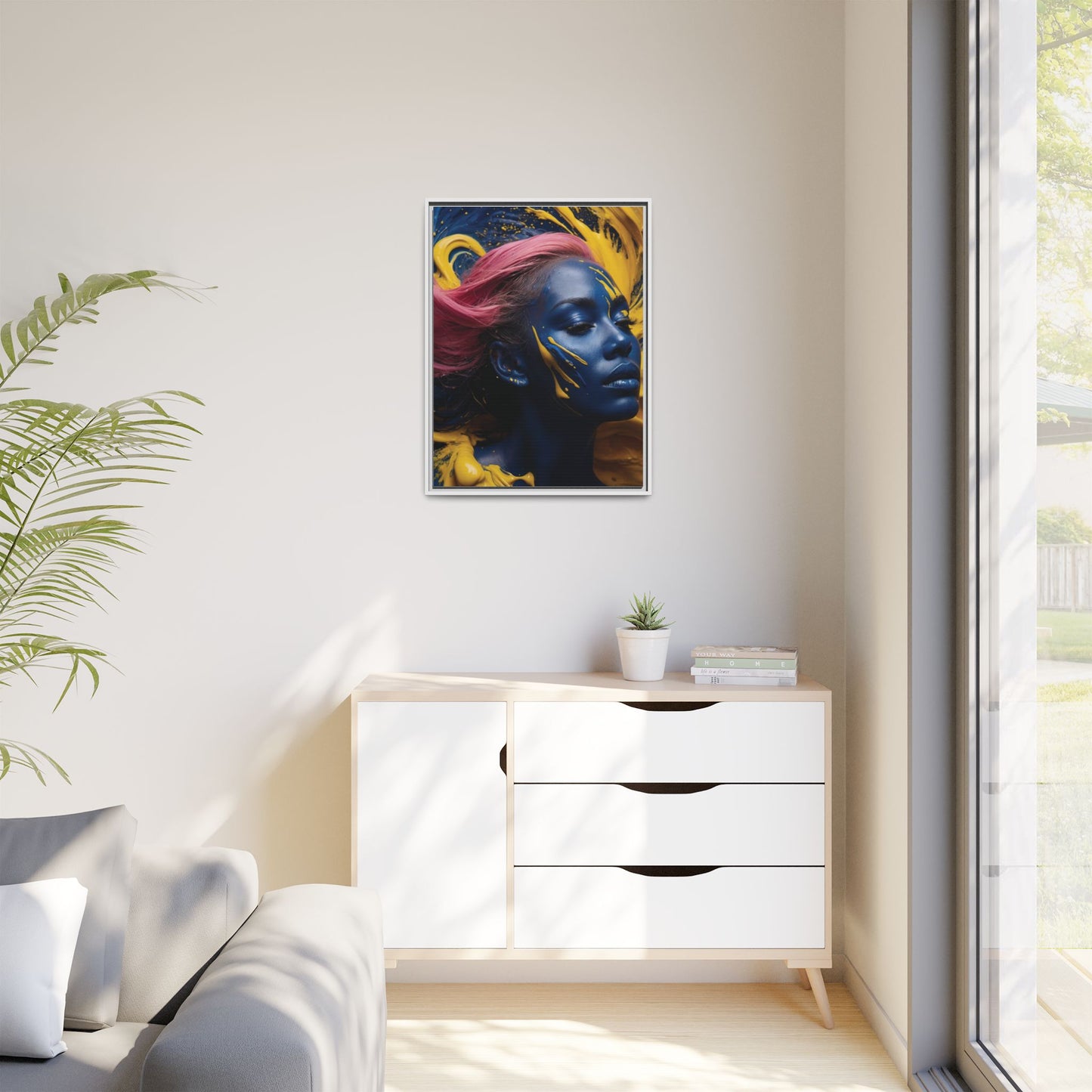 Vibrant Abstract Art Print - Multicolor Framed Canvas Wall Decor