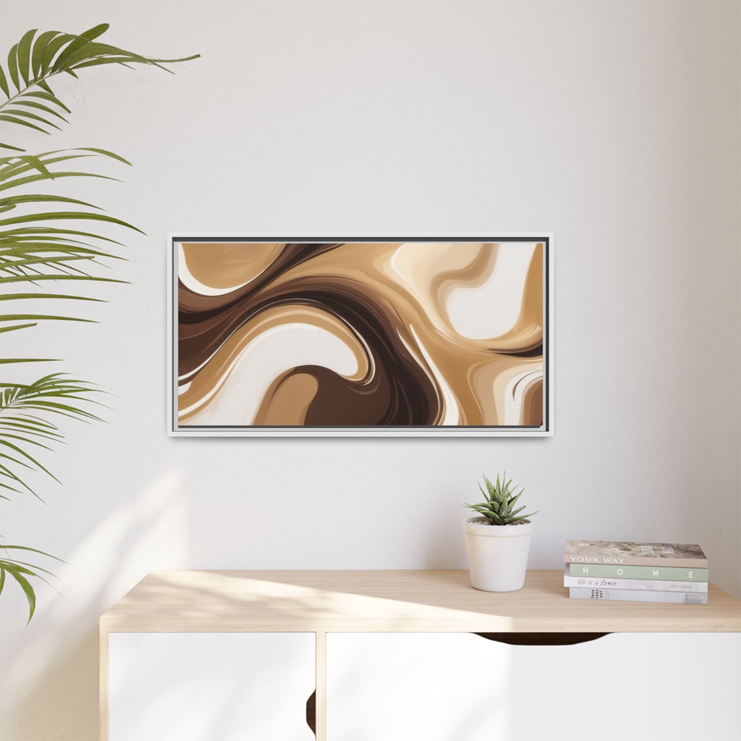 Abstract Wave Framed Canvas Art - Multi-Color Home Decor